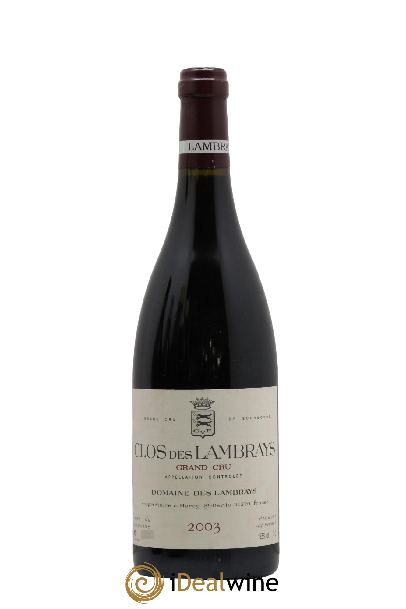 Clos des Lambrays Grand Cru Domaine des Lambrays 2003 - Lot de 1 bouteille - 0