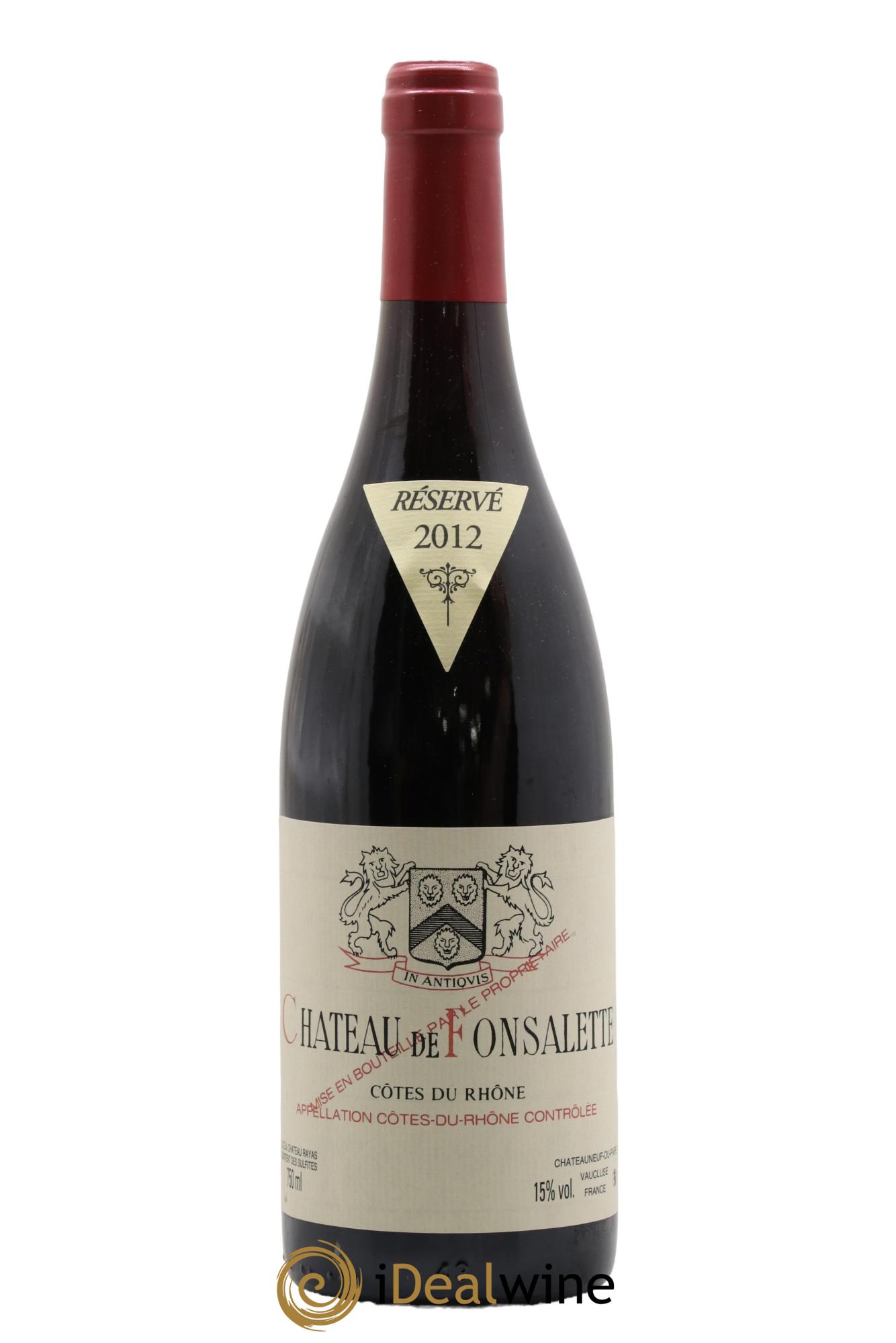 Côtes-du-Rhône Château de Fonsalette Emmanuel Reynaud 2012 - Lot de 1 bouteille - 0