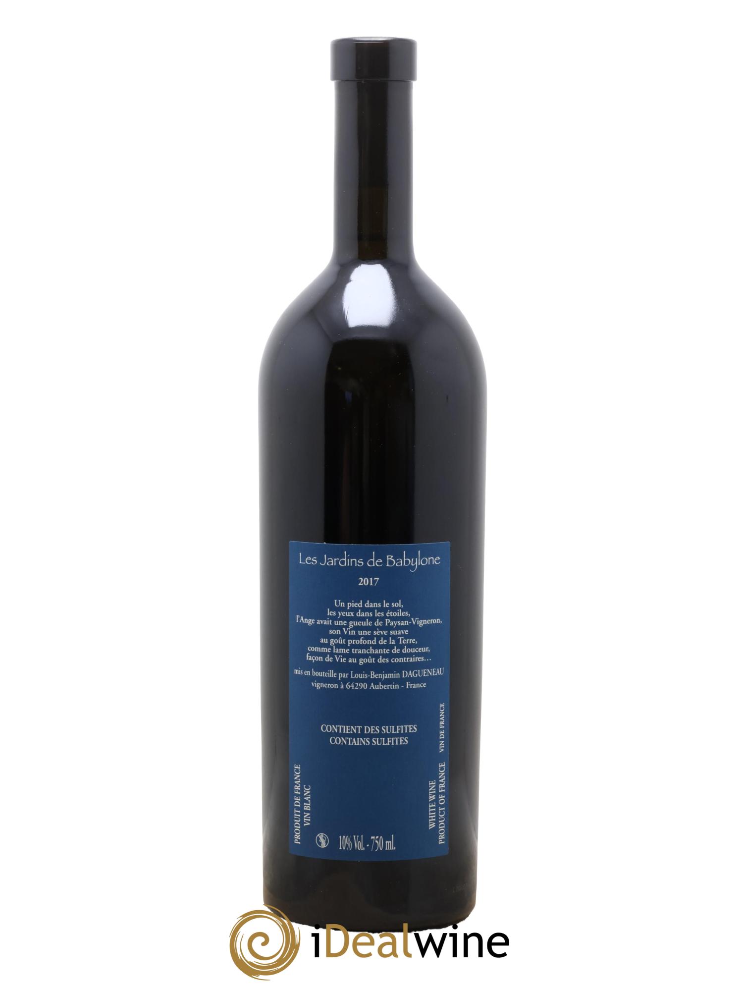 Vin de France (anciennement Jurançon) Jardins de Babylone Demi-Sec Didier Dagueneau (Domaine) Demi-sec Jardins de Babylone Didier Dagueneau 2017 - Lot of 1 bottle - 1