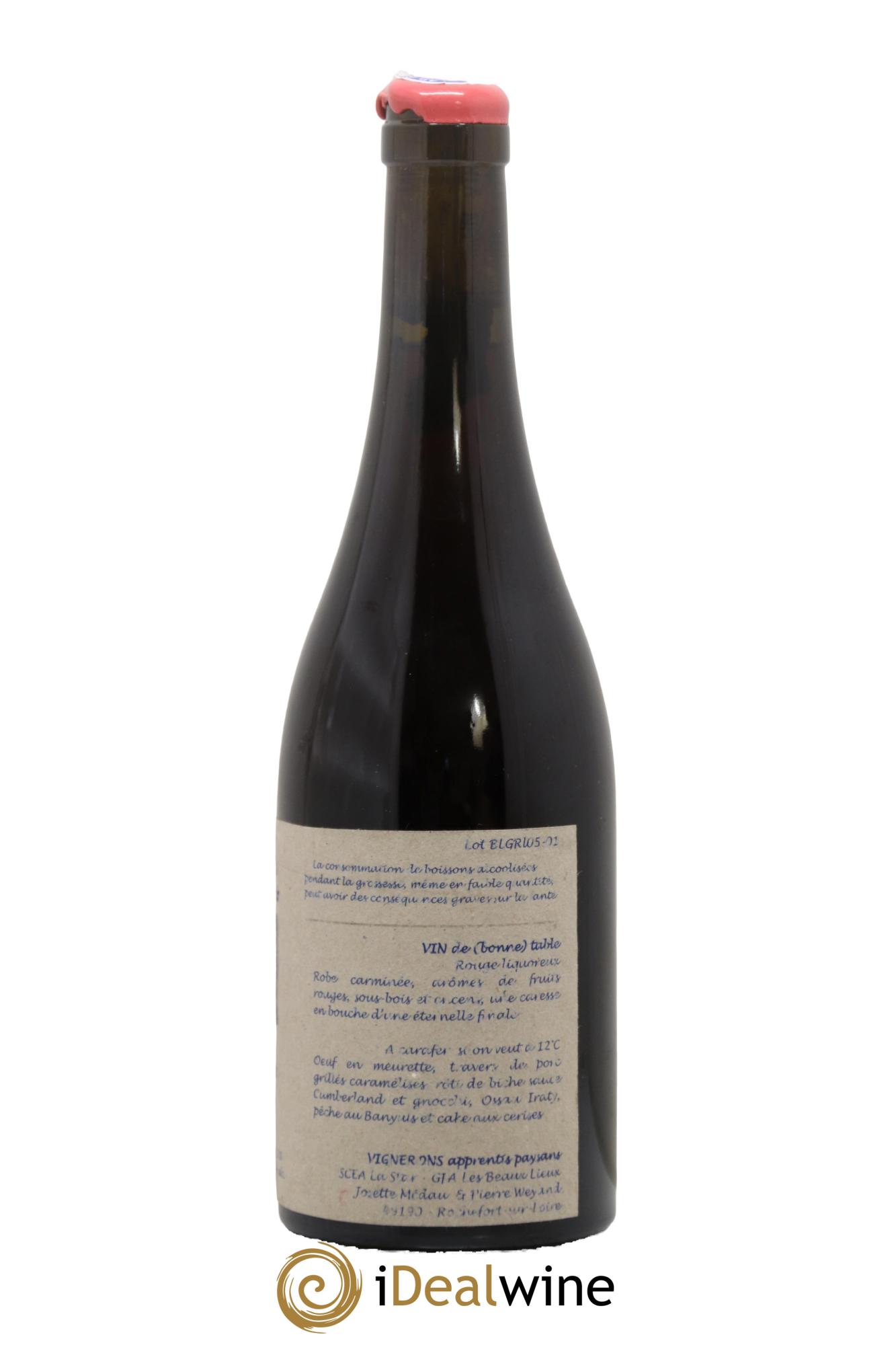 Vin de France Le Pur Elixir des Gaseneries Un Vin de Terre Libre Comme l'Air Josette Medeau et Pierre Weyand 2005 - Lotto di 1 formato 50cl - 1