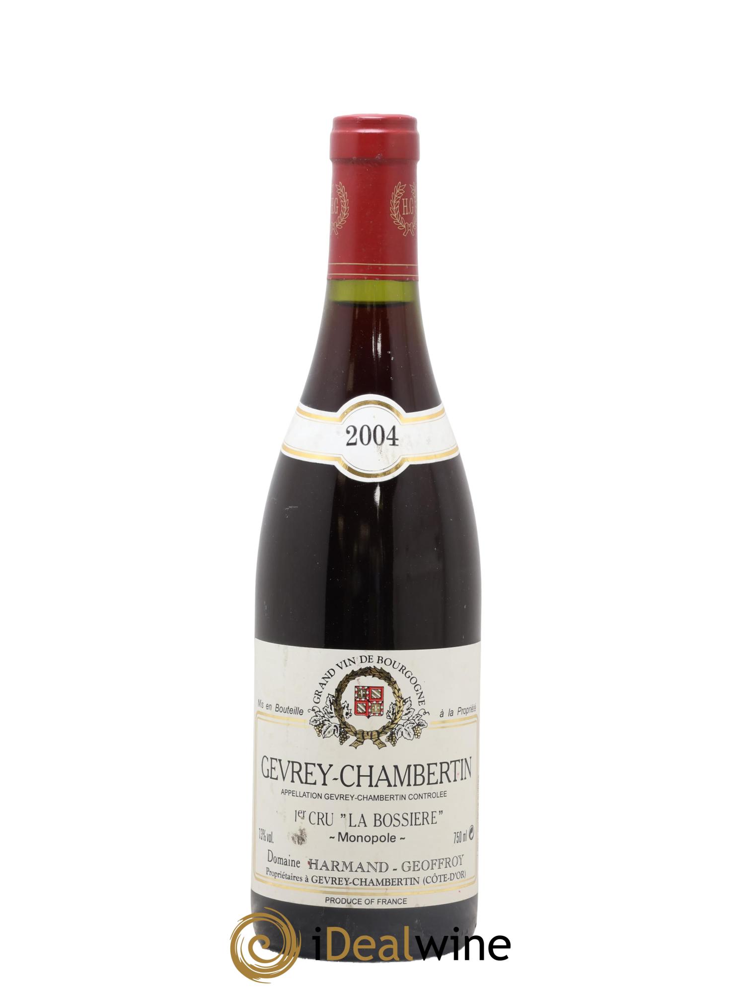 Gevrey-Chambertin 1er Cru La Bossière Harmand-Geoffroy (Domaine) 2004 - Lot de 1 bouteille - 0