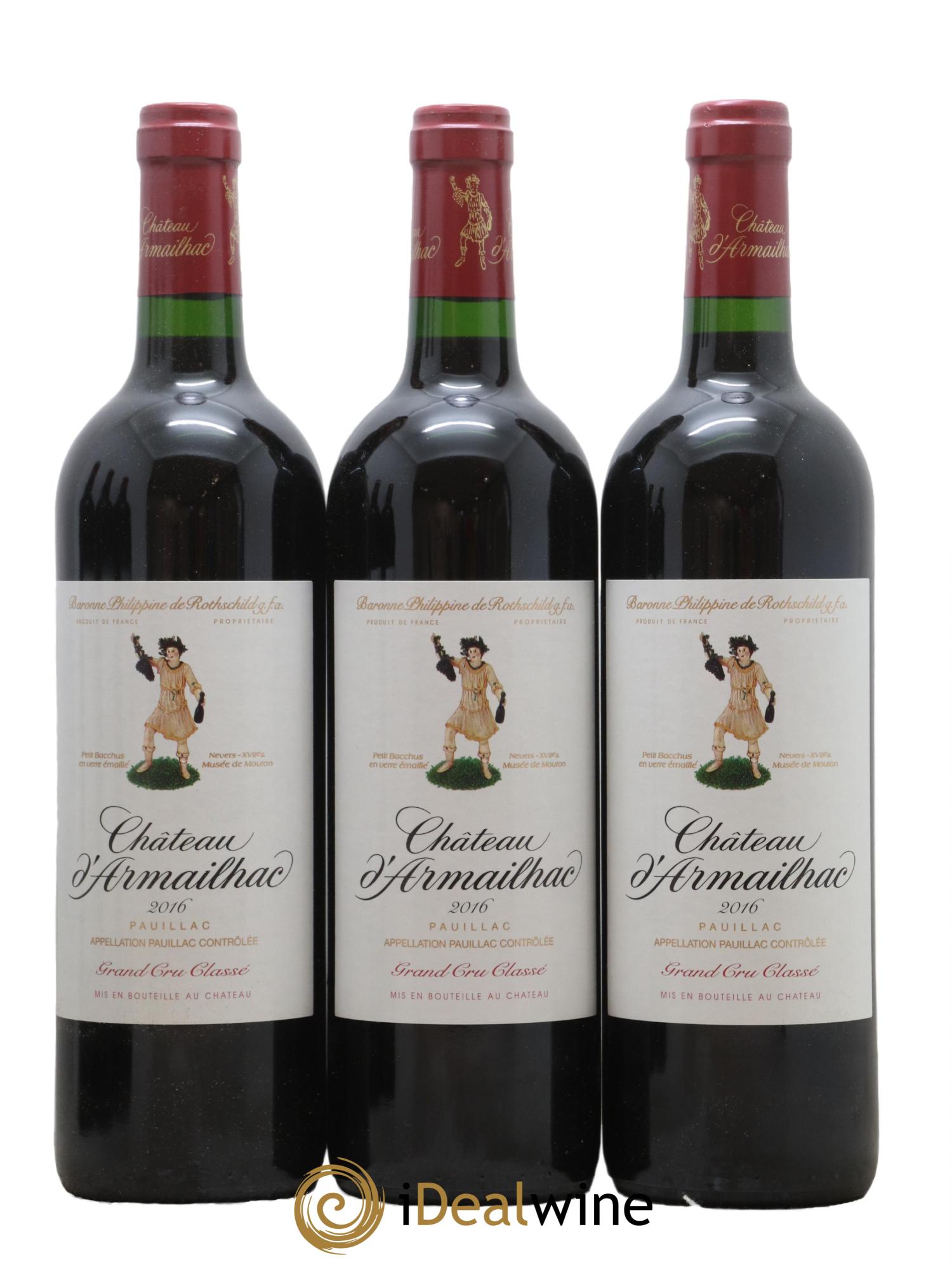 Château d' Armailhac - Mouton Baron(ne) Philippe 5ème Grand Cru Classé  2016 - Posten von 12 Flaschen - 3