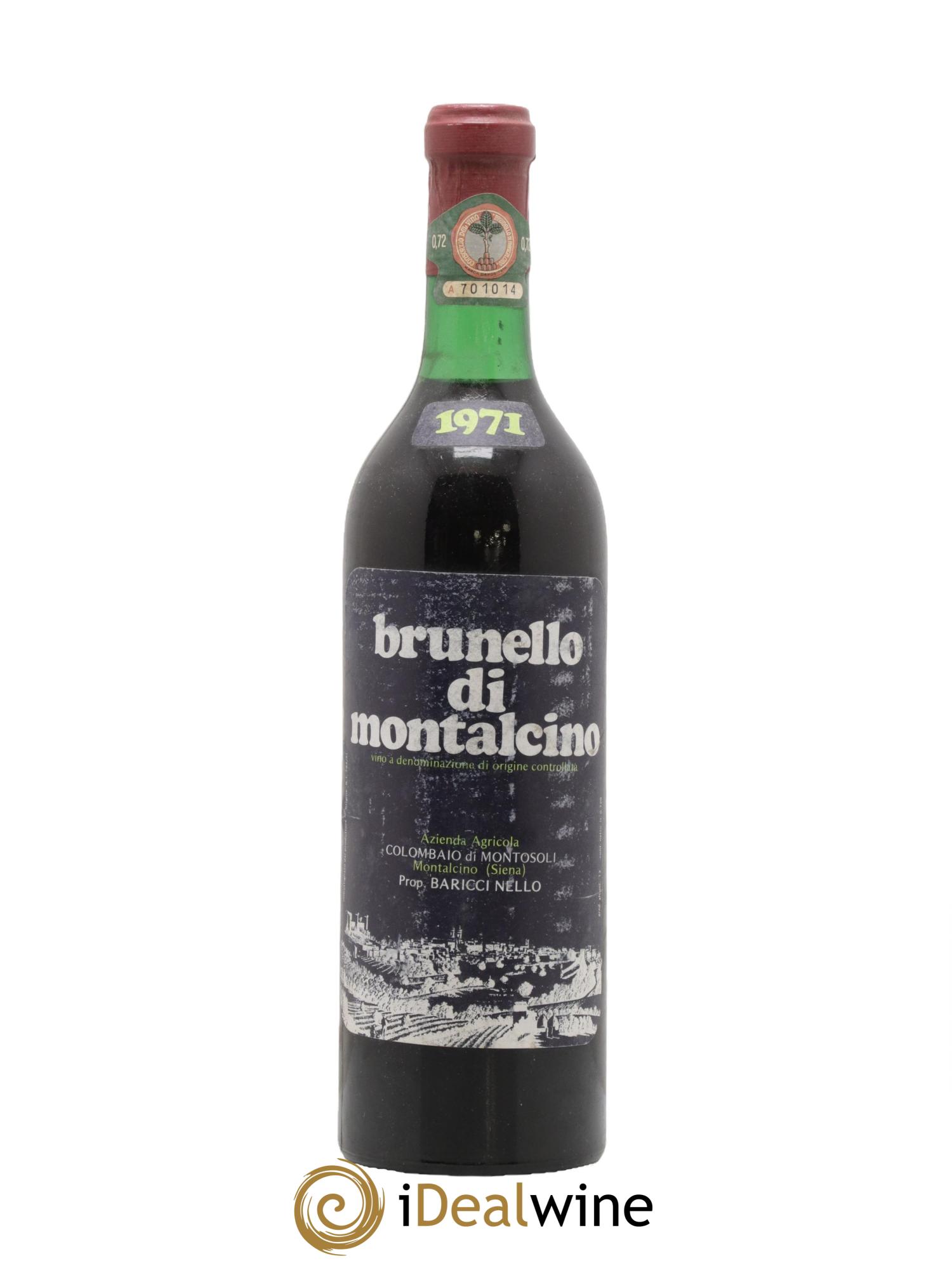 Brunello di Montalcino Colombaio Montosoli Baricci 1971 - Lot de 1 bouteille - 0
