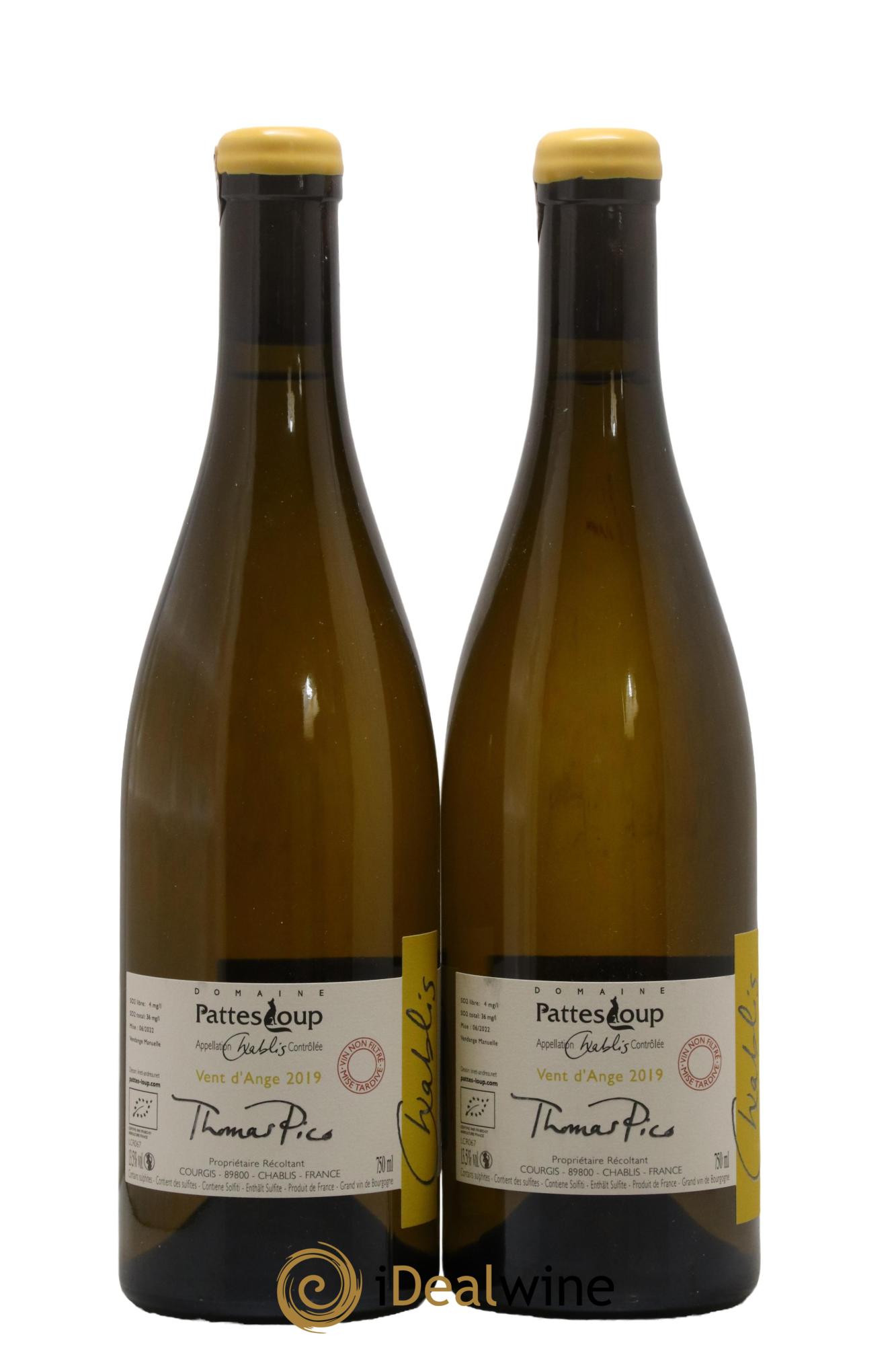 Chablis Vent d'Ange Pattes Loup (Domaine) 2019 - Lotto di 2 bottiglie - 1