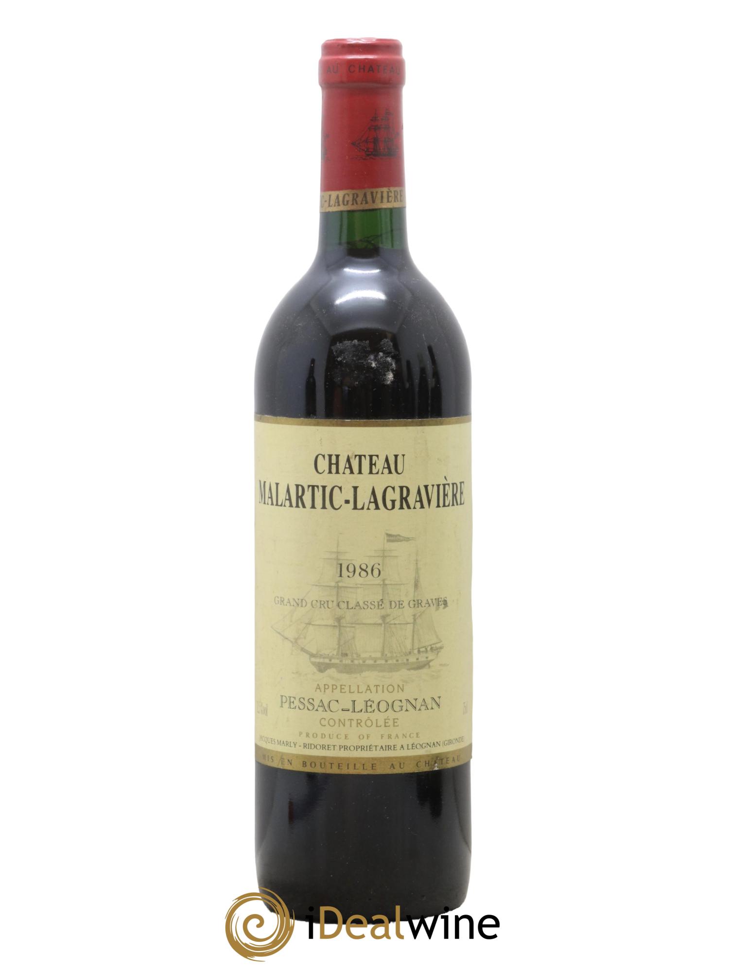 Château Malartic-Lagravière Cru Classé de Graves 1986 - Lot de 1 bouteille - 0