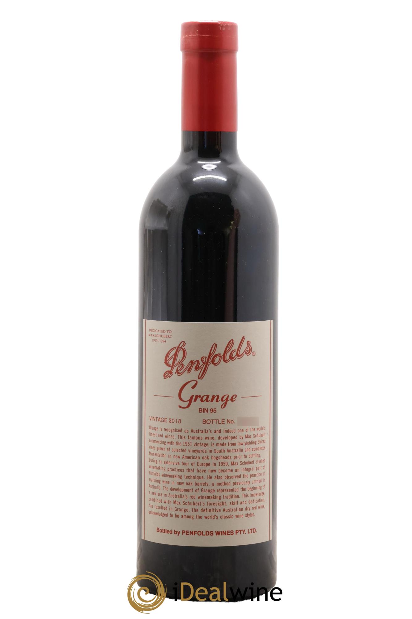 South Australia Penfolds Wines Grange Bin 95 2018 - Lot de 1 bouteille - 0