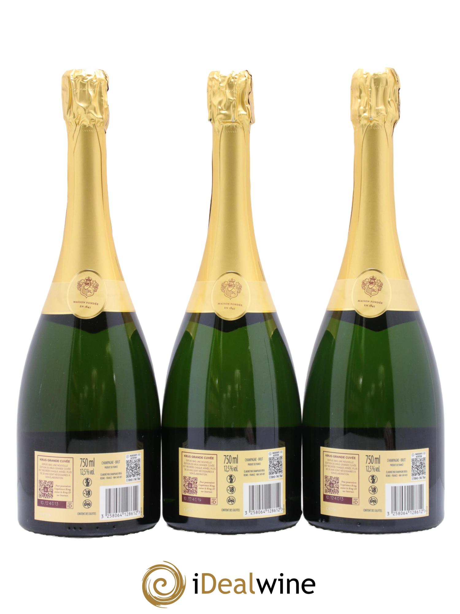 Grande Cuvée Brut - 173ème édition Krug - Lot of 3 bottles - 1