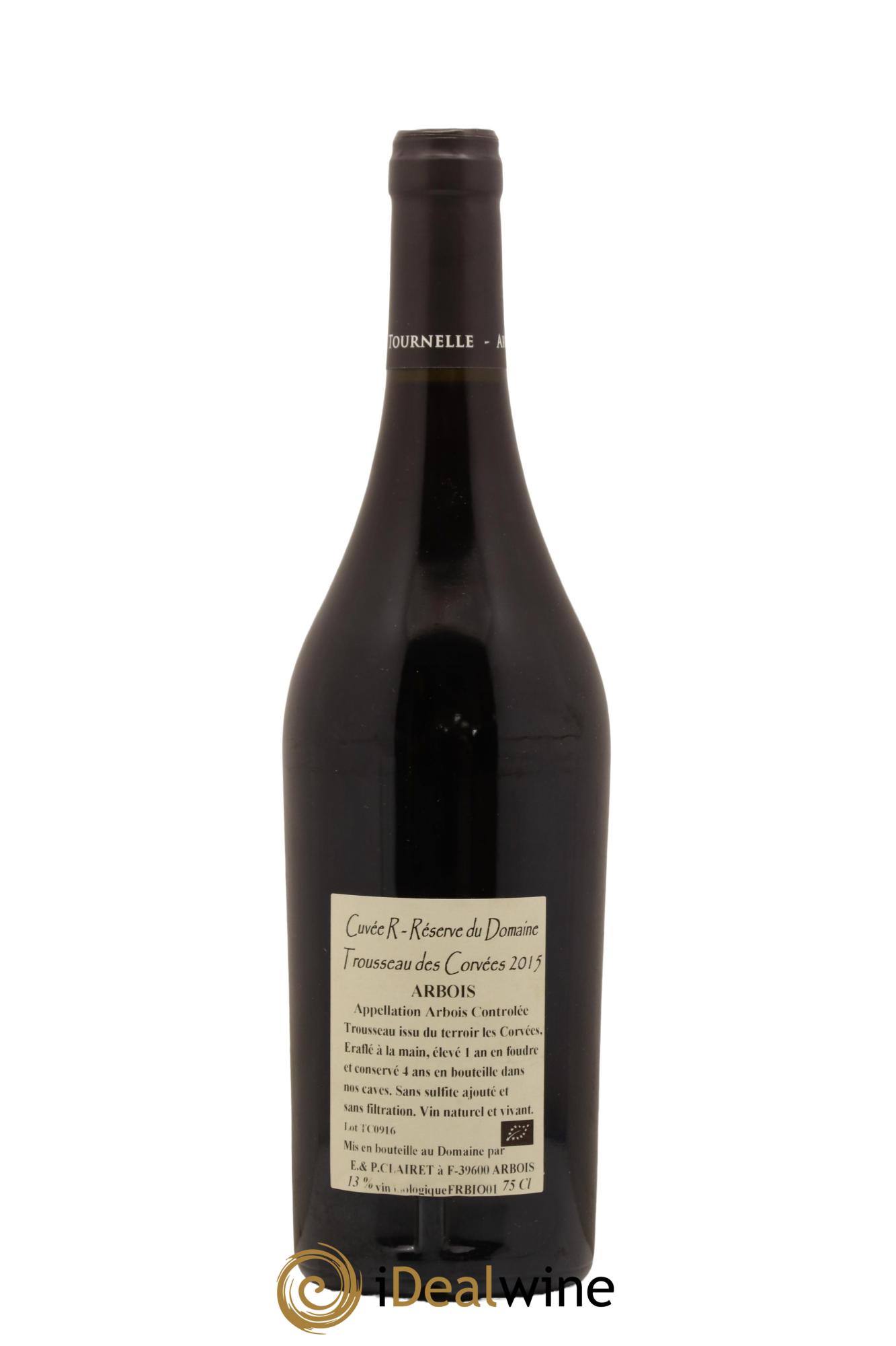 Arbois Trousseau des Corvées Cuvée Reserve Domaine de la Tournelle 2015 - Lot de 1 bouteille - 1