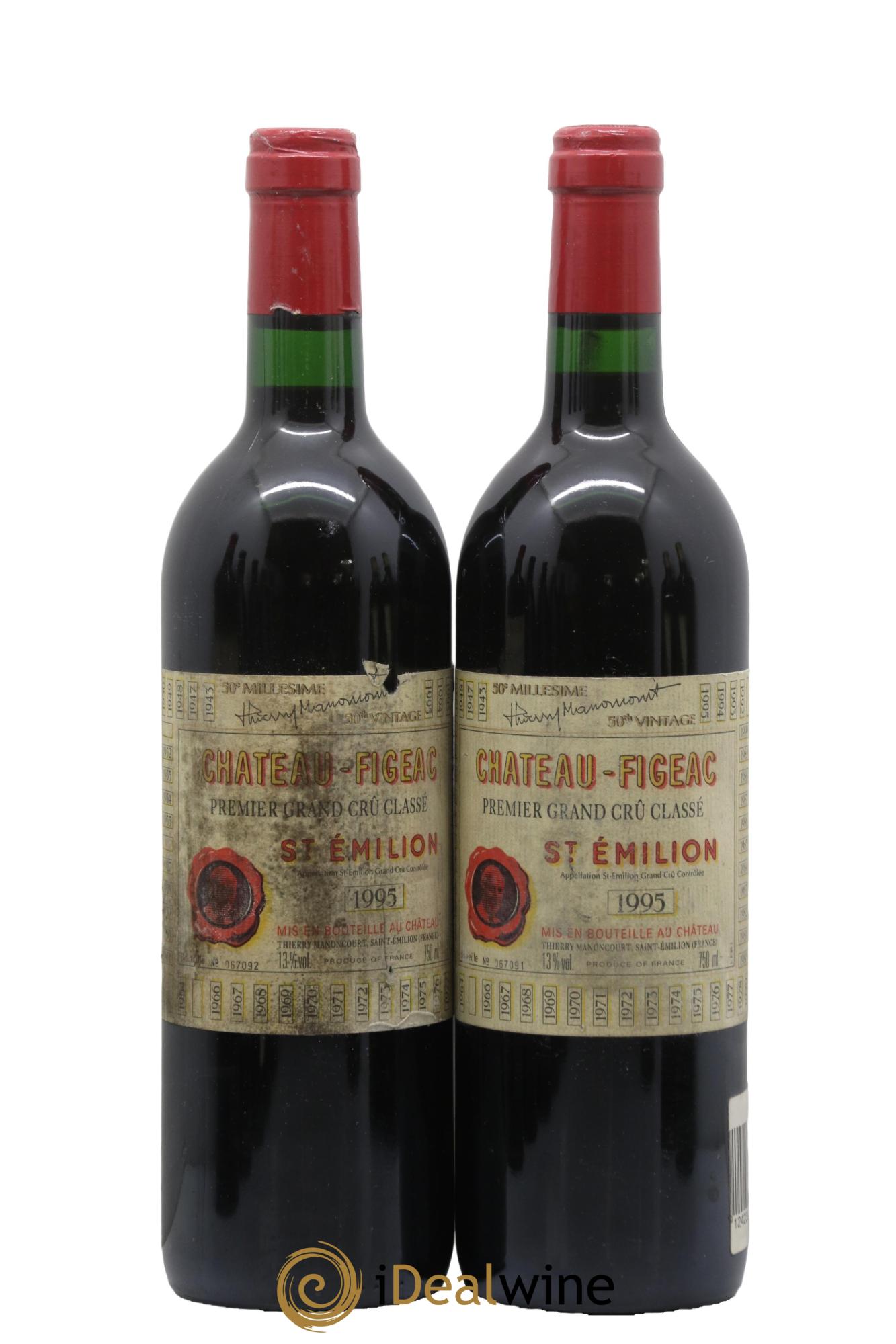 Château Figeac 1er Grand Cru Classé A 1995 - Lot of 2 bottles - 0