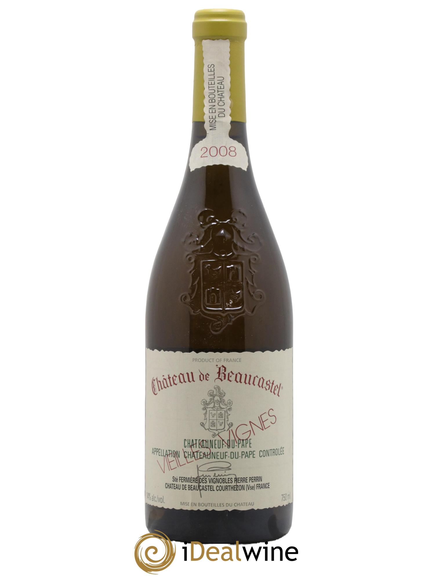 Châteauneuf-du-Pape Château de Beaucastel Vieilles vignes Roussanne Famille Perrin 2008 - Lot de 1 bouteille - 0