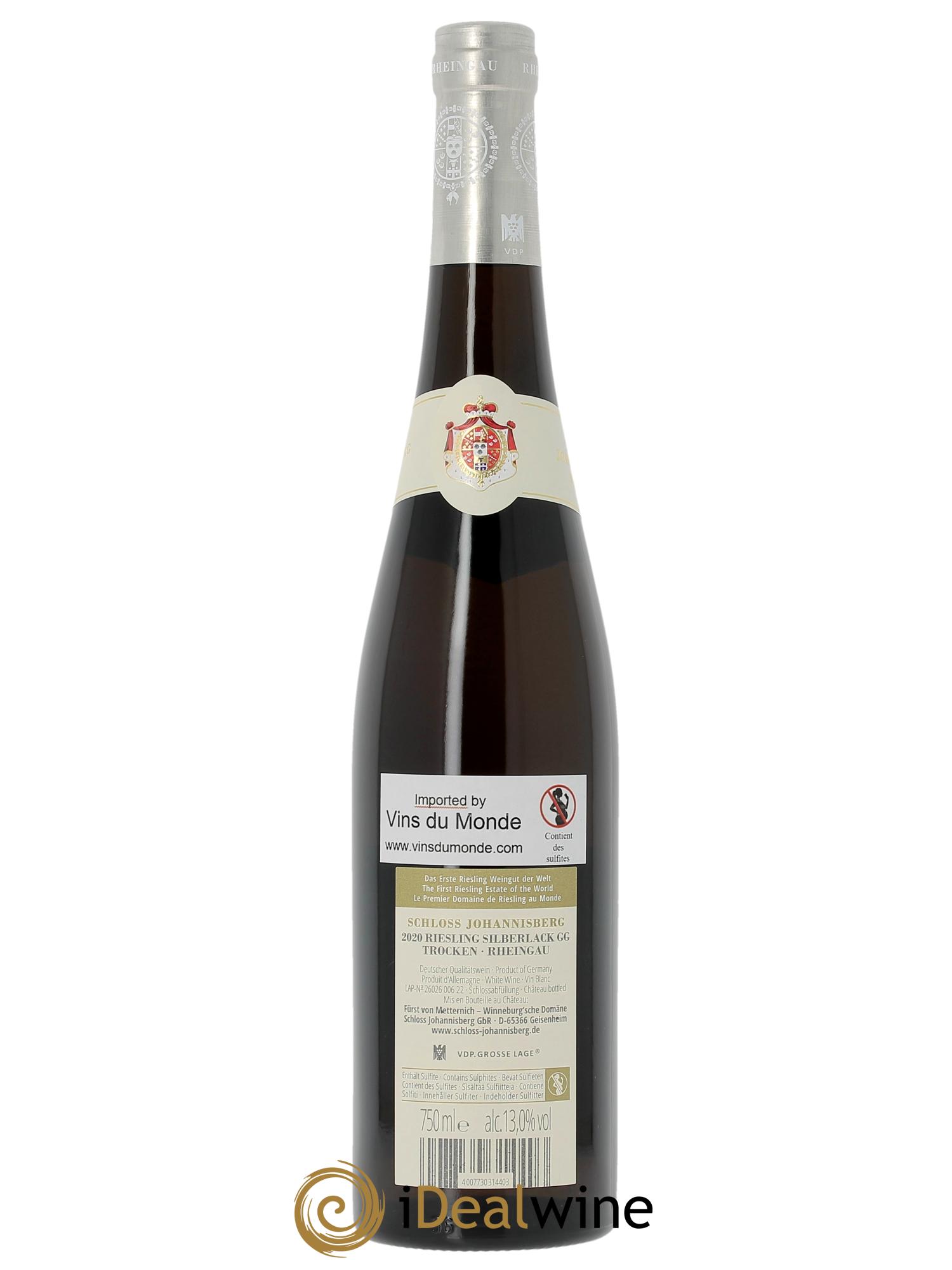 Rheingau Schloss Johannisberg Riesling Silberlack Trocken Grosses Gewächs 2020 - Lot of 1 bottle - 1