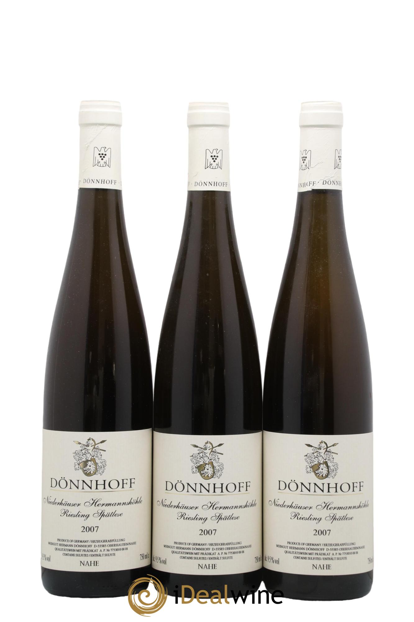 Allemagne Nahe Riesling Niederhäuser Hermannshöhle Spatlese Dönnhof 2007 - Lot of 3 bottles - 0