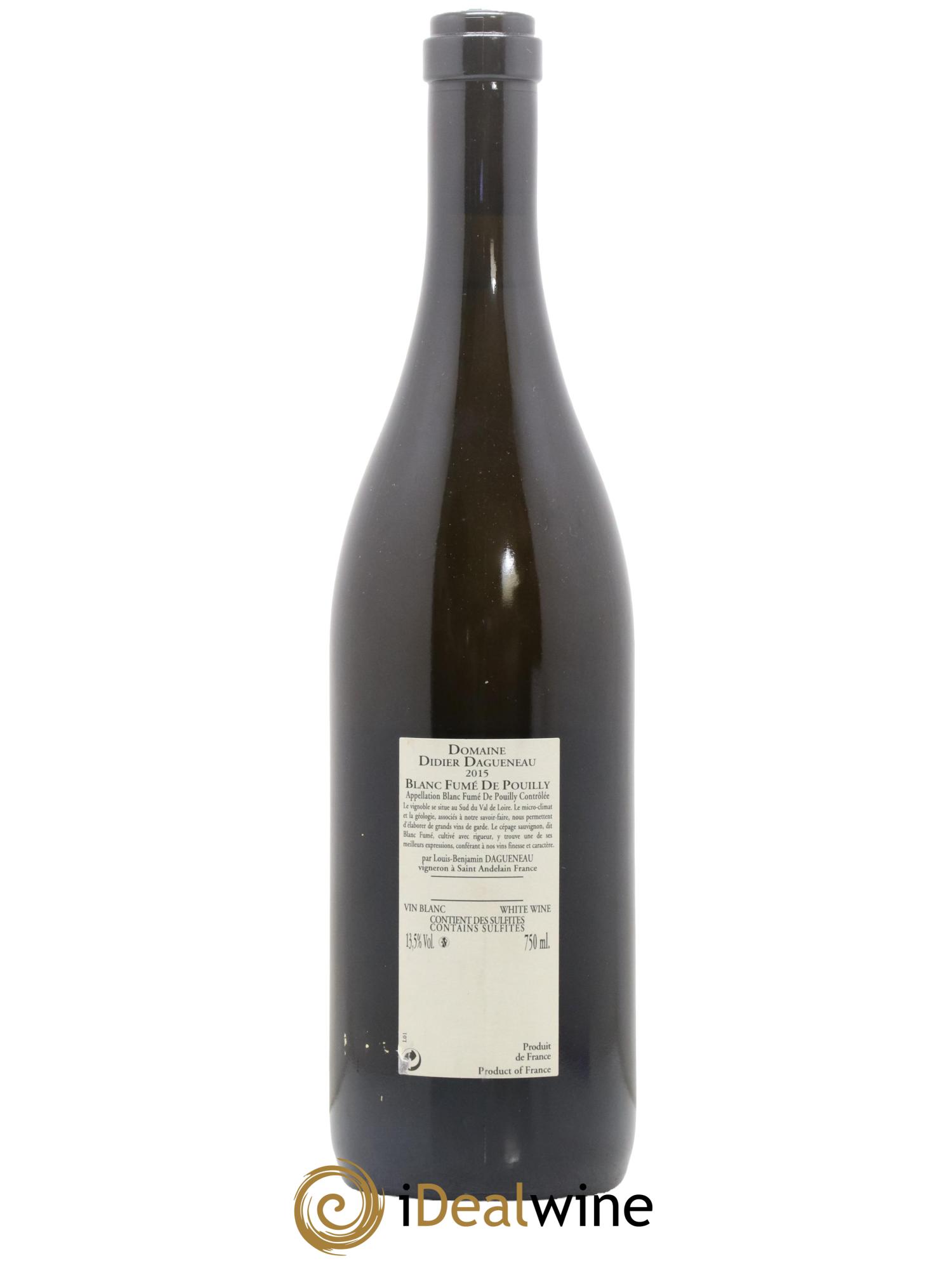 Vin de France (anciennement Pouilly-Fumé) Buisson Renard Dagueneau (Domaine Didier - Louis-Benjamin) 2015 - Lot de 1 bouteille - 1