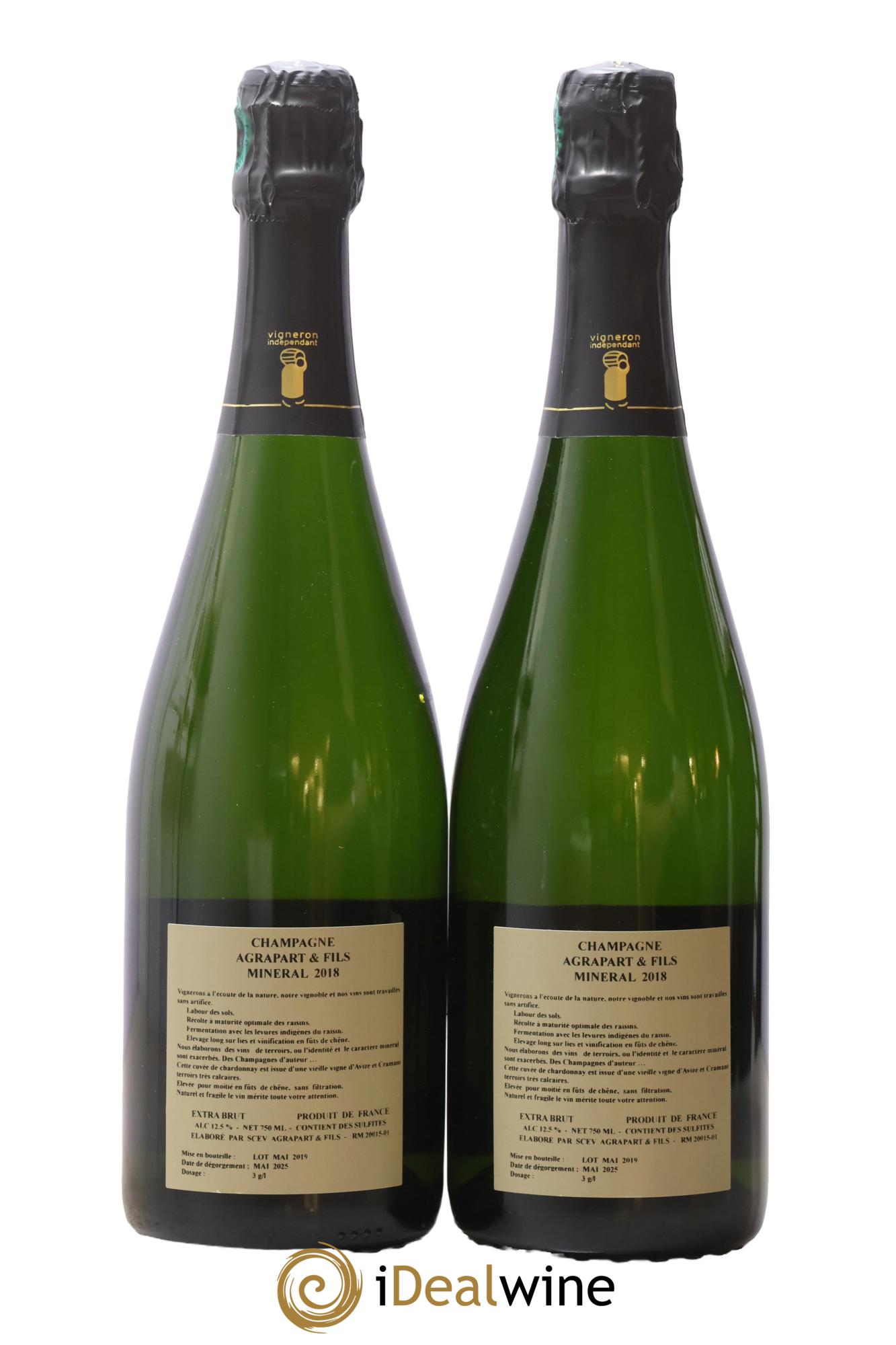Minéral Blanc de Blancs  Extra-Brut Agrapart & Fils 2018 - Lot de 2 bouteilles - 1