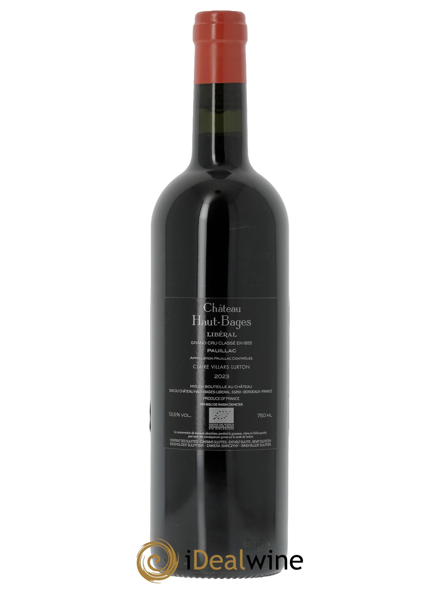 Château Haut Bages Libéral 5ème Grand Cru Classé (OWC if 6 bts) 2023 - Lot of 1 bottle - 1