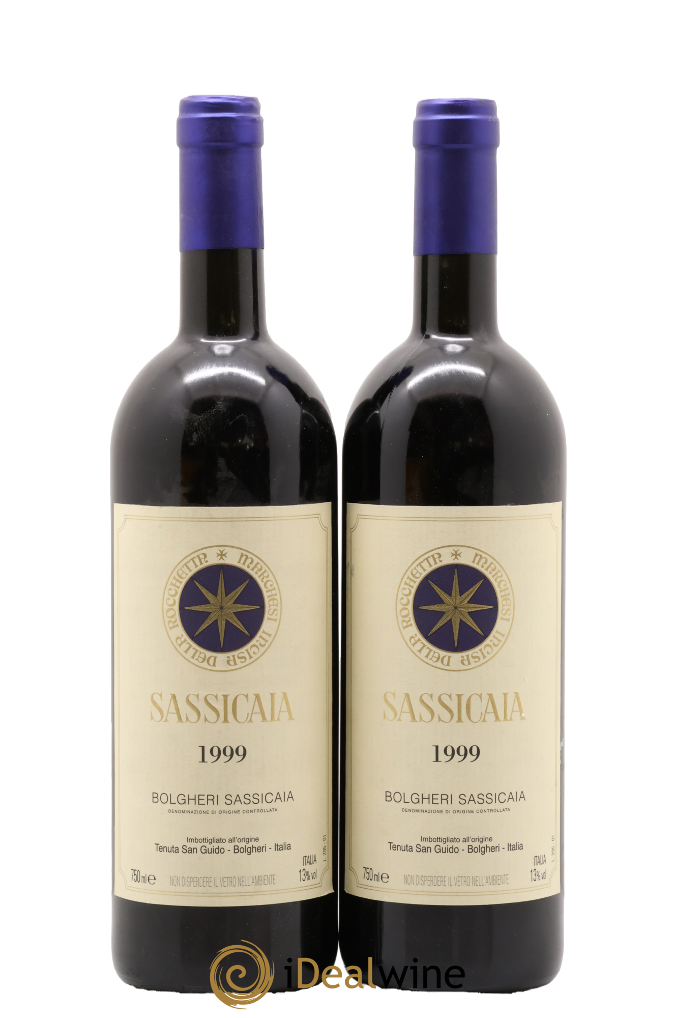 Bolgheri DOC Sassicaia Tenuta San Guido 1999 - Lot of 2 bottles - 0
