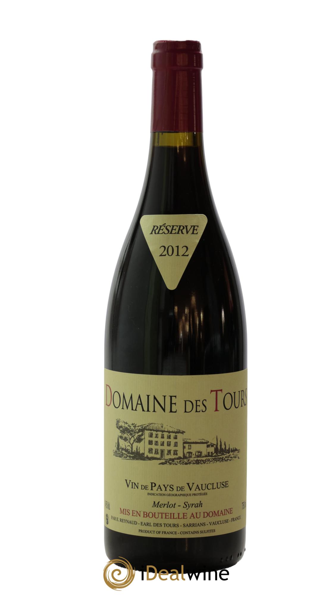 Vaucluse Domaine des Tours Merlot-Syrah Emmanuel Reynaud 2012 - Lotto di 1 bottiglia - 0