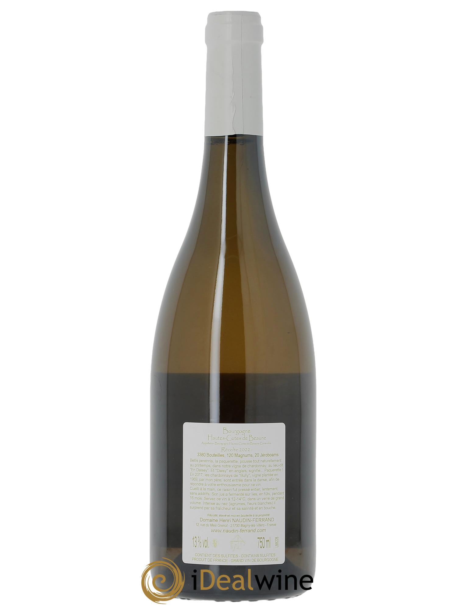 Hautes-Côtes de Beaune Bellis Perennis élevage long Naudin-Ferrand (Domaine)  2022 - Lot de 1 bouteille - 1