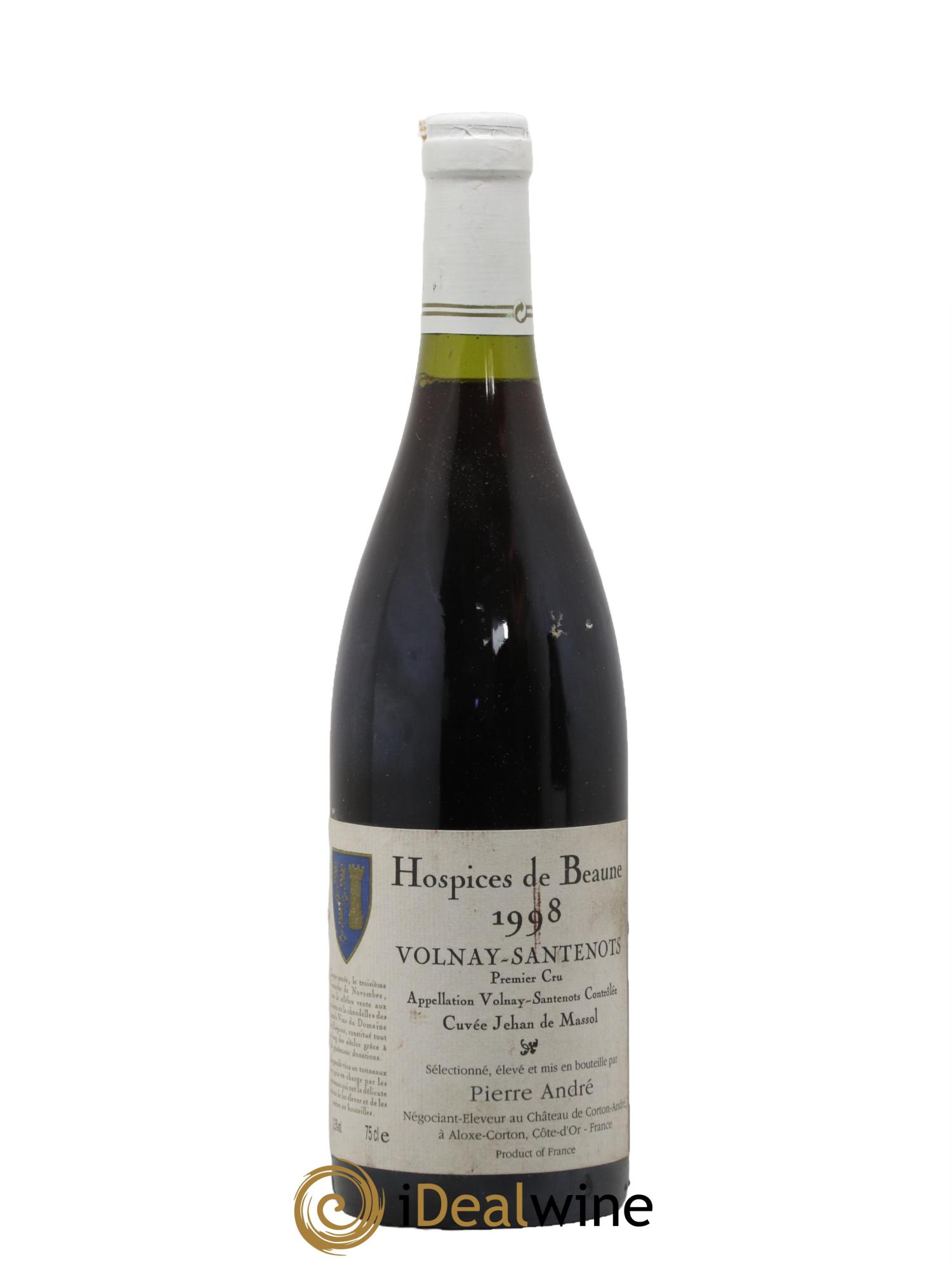 Volnay 1er Cru Santenots Cuvée Jehan de Massol Hospices de Beaune Domaine Pierre André 1998 - Lot of 1 bottle - 0