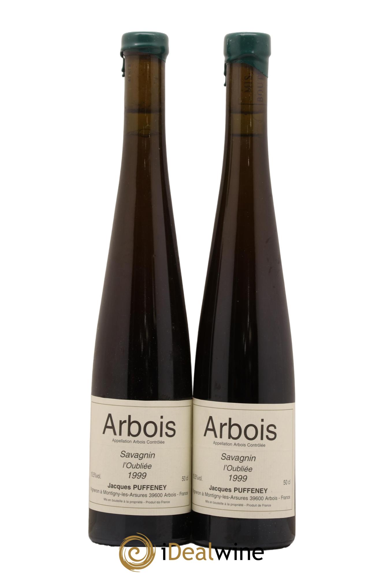 Arbois Savagnin L'Oubliée (50cl) Jacques Puffeney 1999 - Lot de 2 format 50cls - 0