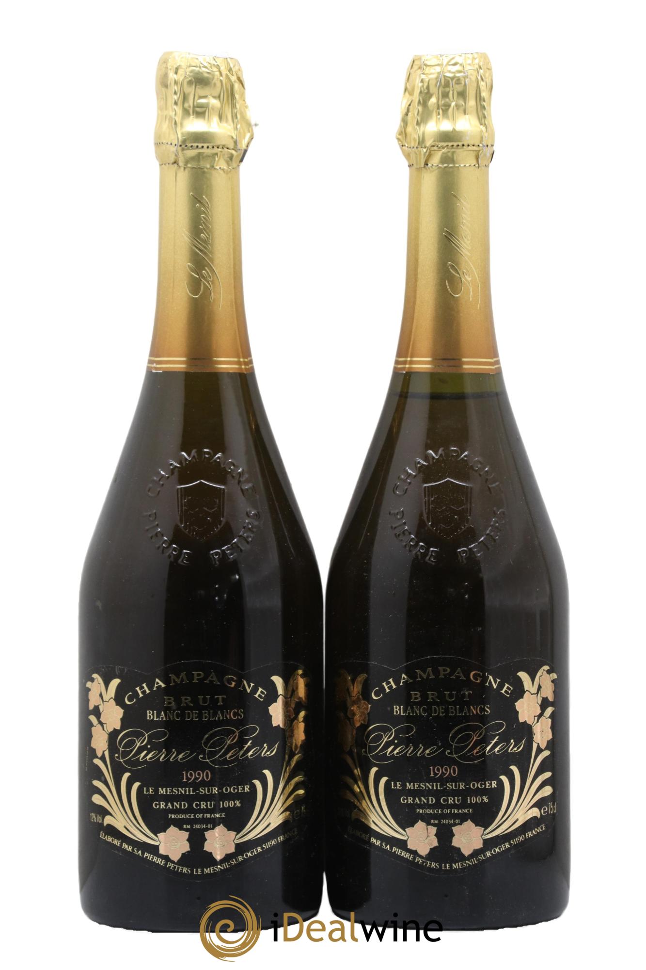 Champagne Blanc de Blancs Pierre Péters 1990 - Posten von 2 Flaschen - 0