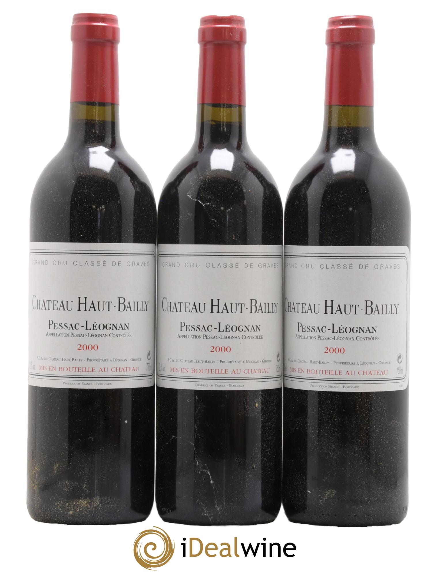 Château Haut-Bailly Cru Classé de Graves 2000 - Lot de 3 bouteilles - 0