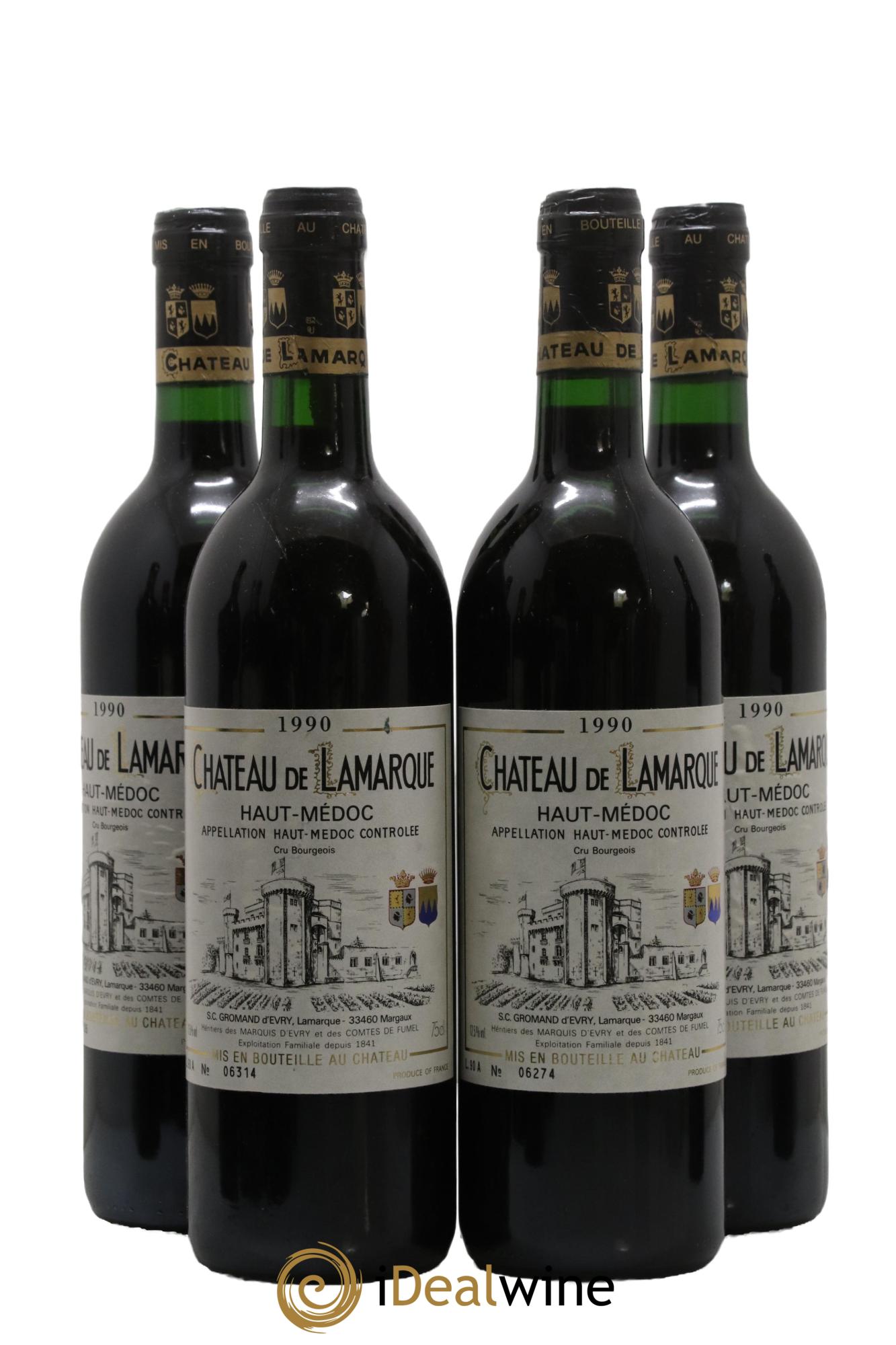 Château de Lamarque Cru Bourgeois 1990 - Posten von 4 Flaschen - 0