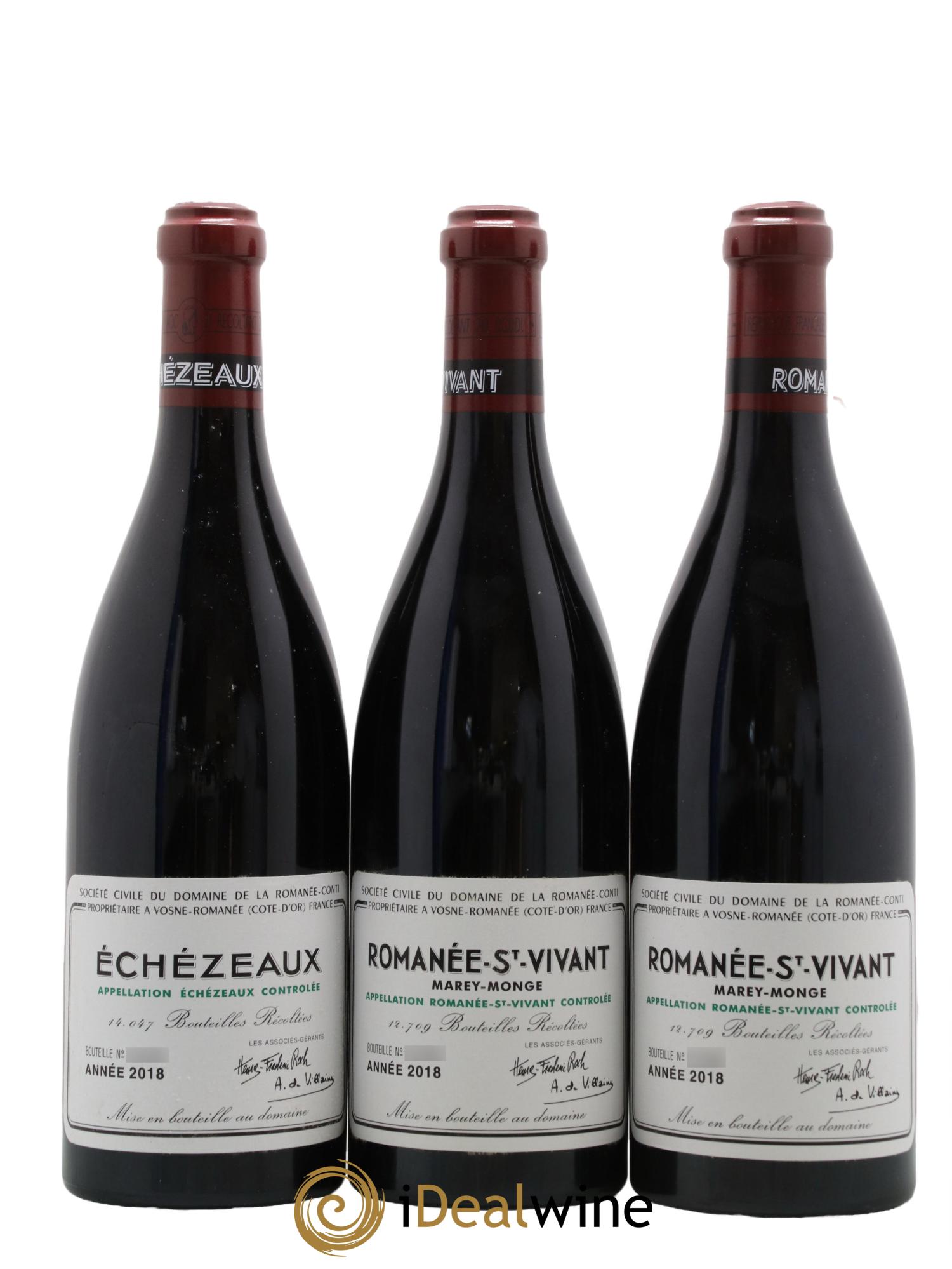 Assortiment 2018 du Domaine de la Romanée-Conti Domaine de la Romanée-Conti 2 Echezeaux, 1 Grands Echezeaux,1 Montrachet, 3 La Tâche, 1 Richebourg, 2 Romanée St Vivant, 1 Romanée Conti 2018 - Lotto di 11 bottiglie - 1
