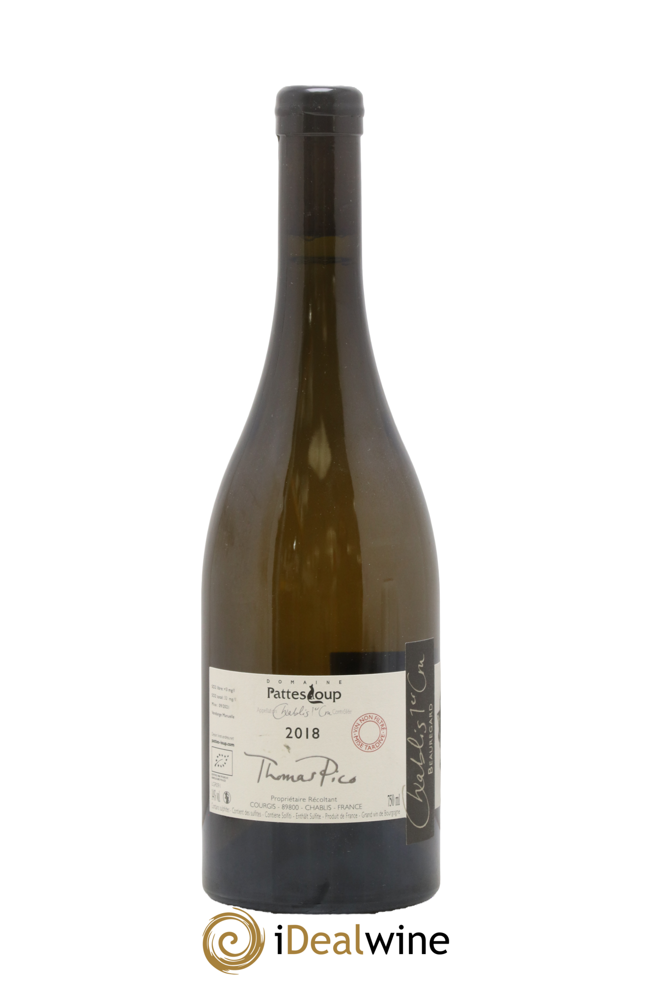 Chablis 1er Cru Beauregard Pattes Loup (Domaine) 2018 - Lot de 1 bouteille - 1