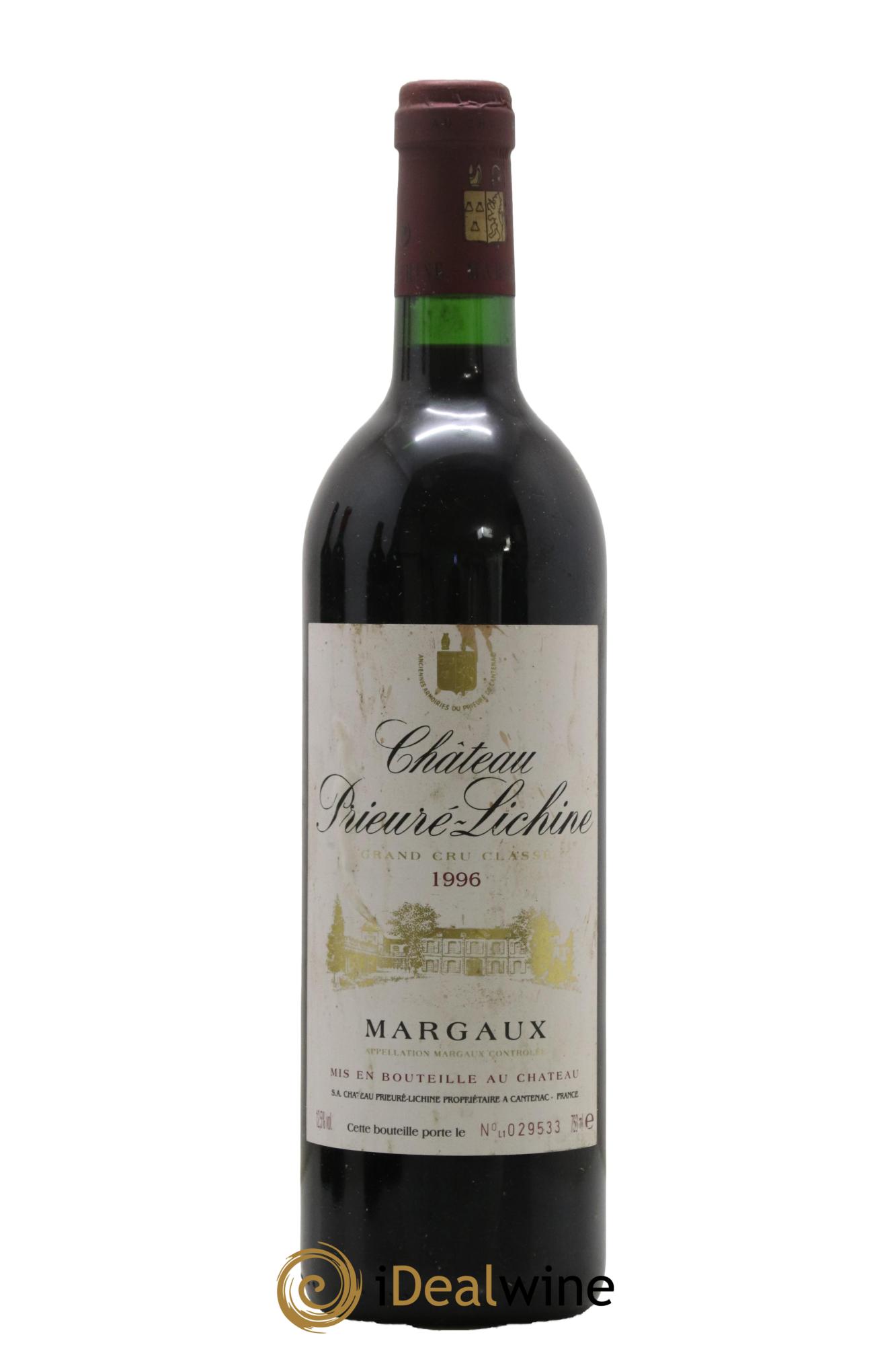 Château Prieuré Lichine 4ème Grand Cru Classé 1996 - Lot de 1 bouteille - 0