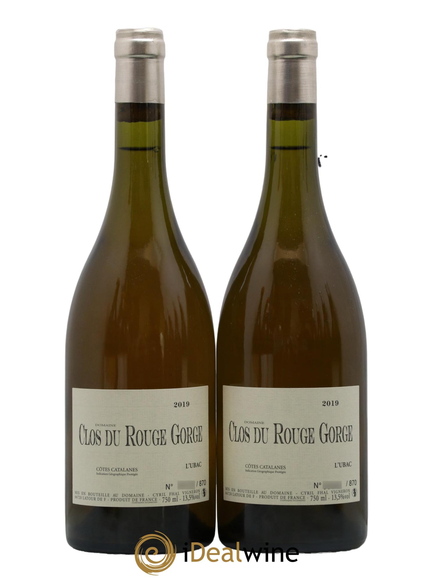 Côtes Catalanes Clos du Rouge Gorge L'Ubac Cyril Fhal 2019 - Lot de 2 bouteilles - 0
