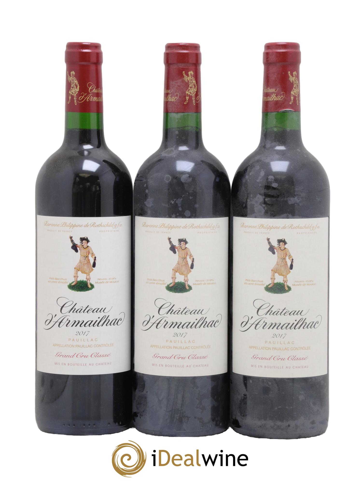 Château d' Armailhac - Mouton Baron(ne) Philippe 5ème Grand Cru Classé 2017 - Lot de 3 bouteilles - 0