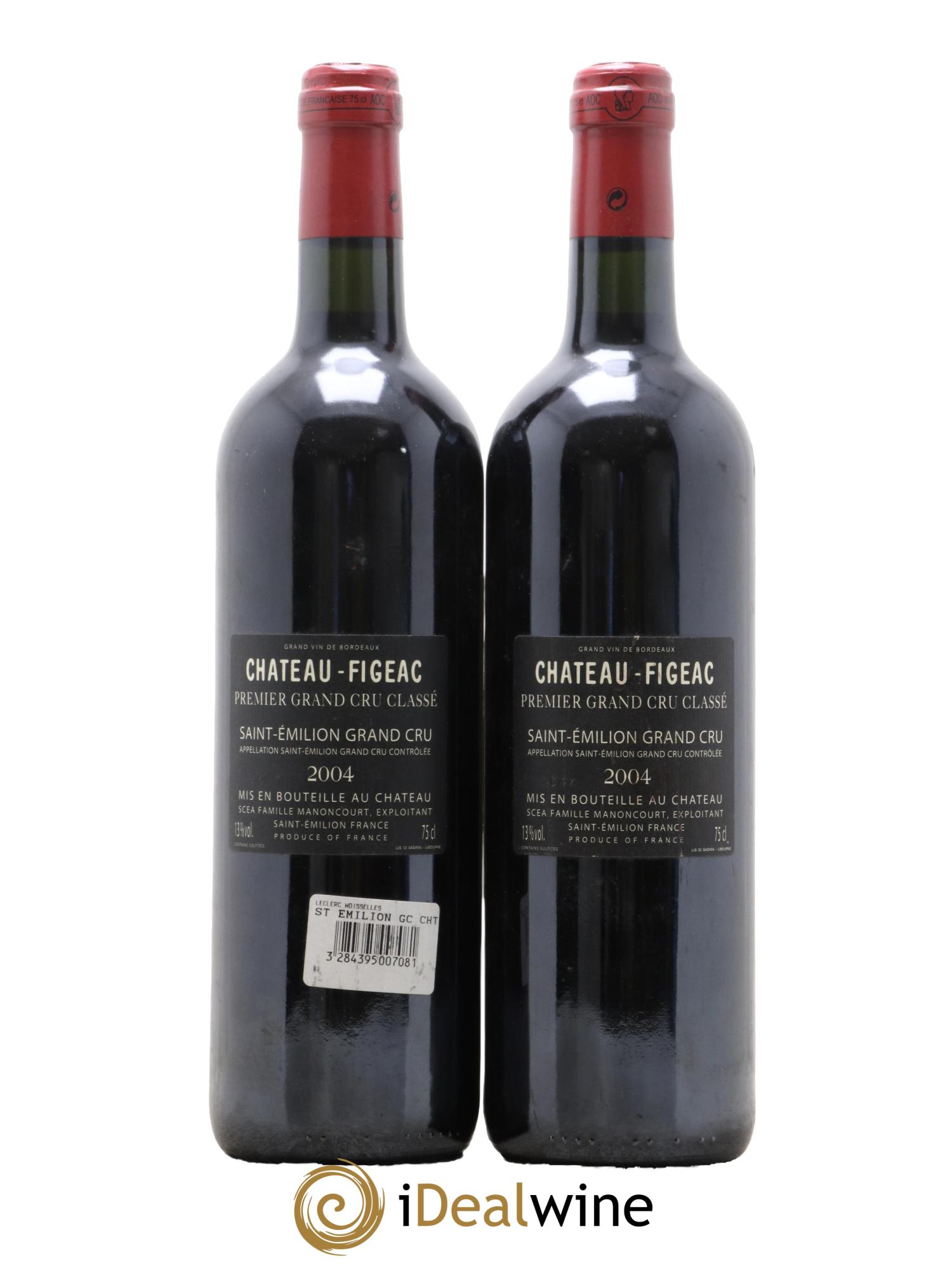Château Figeac 1er Grand Cru Classé A 2004 - Lotto di 2 bottiglie - 1