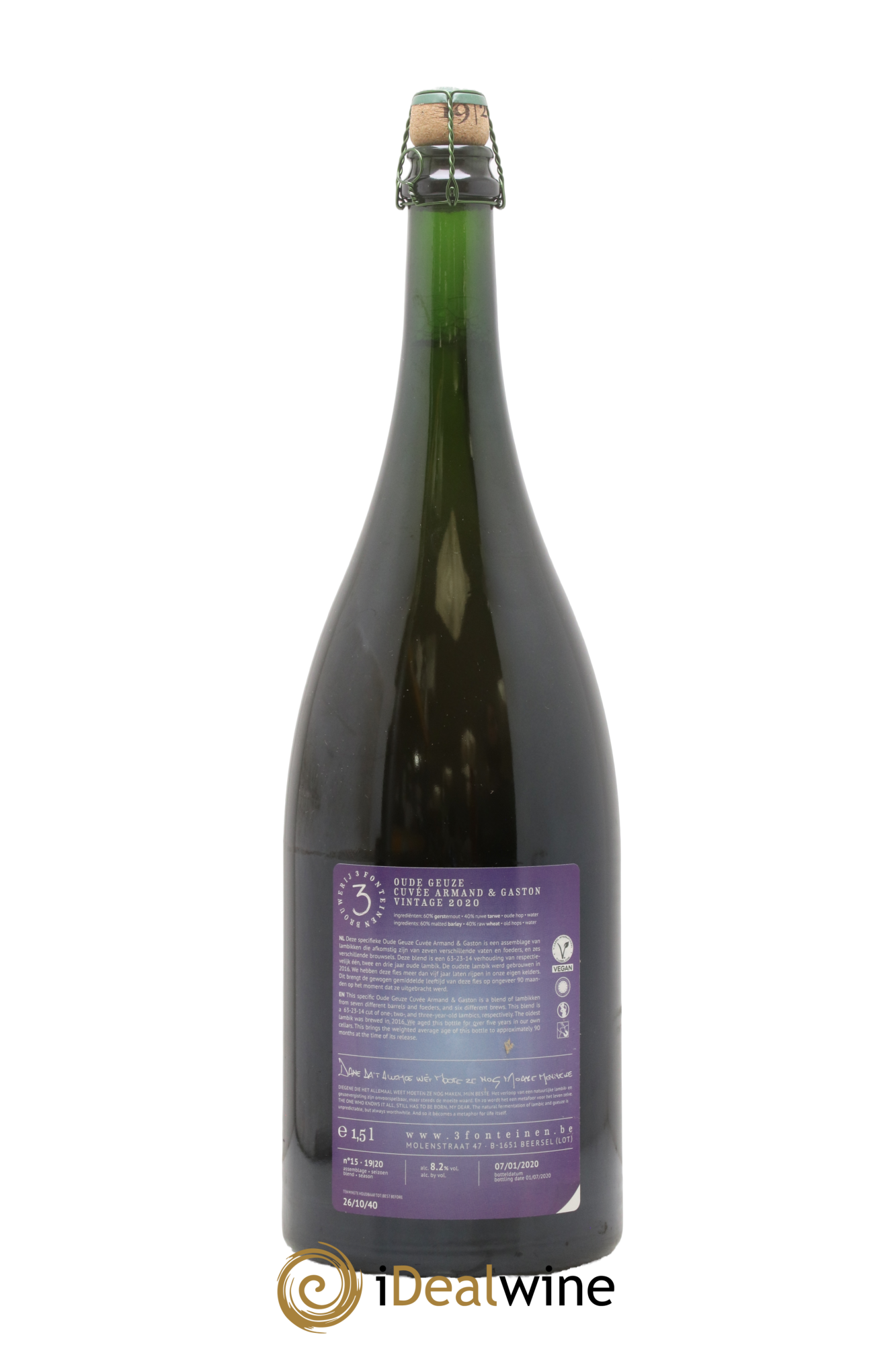 Bière 3 Fonteinen Oude Geuze Cuvée Armand et Gaston Vintage 2020 (season 19-20) Blend n° 15 Bottled in 2020 - Lotto di 1 magnum - 1