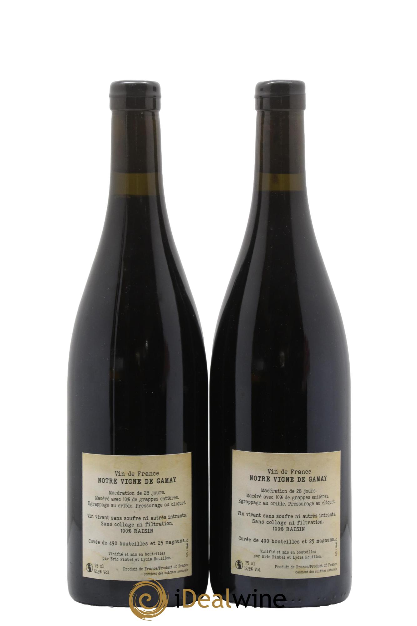 Vin de France Notre Vigne de Gamay Eric Fimbel & Lydia Houillon 2023 - Posten von 2 Flaschen - 1