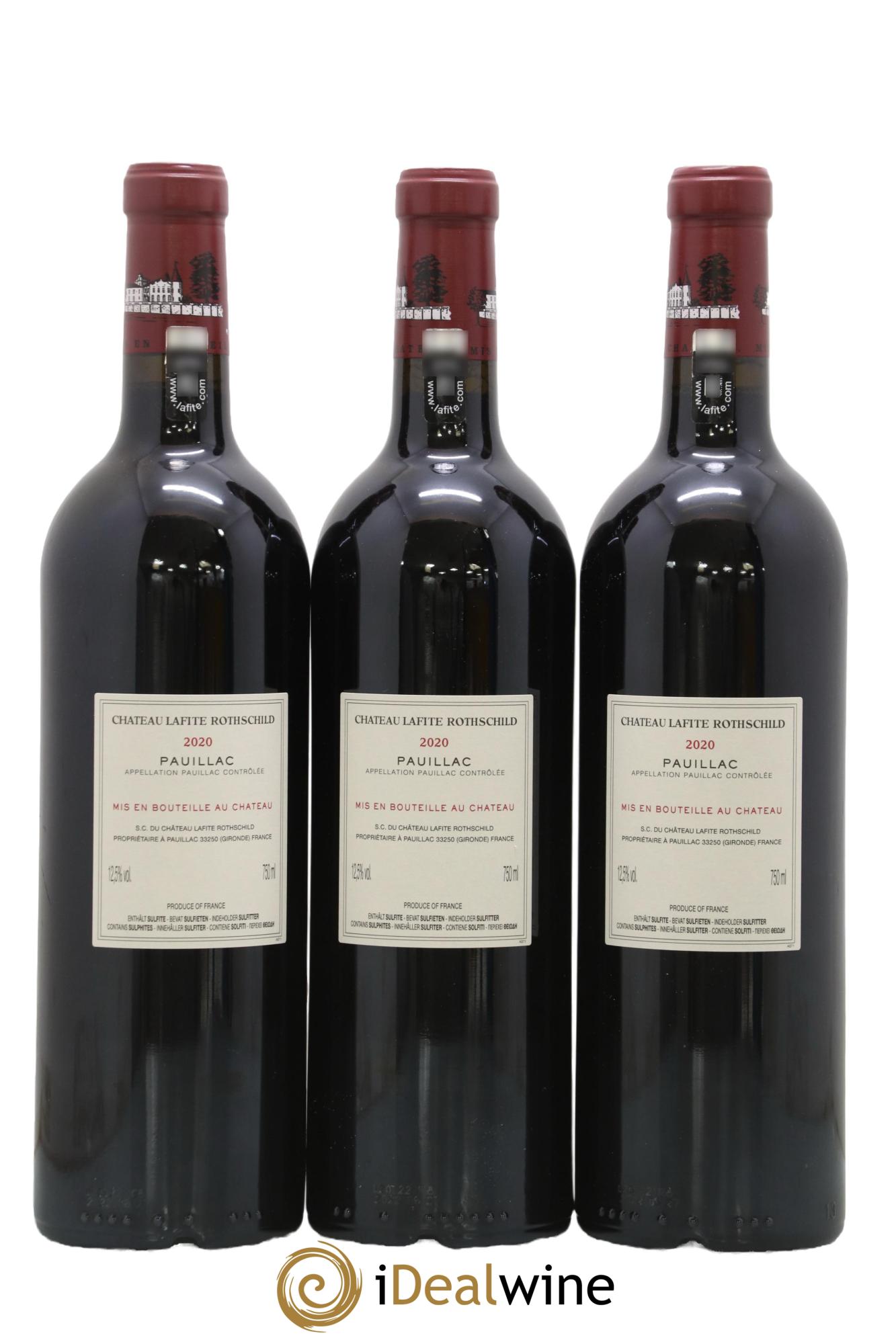 Château Lafite Rothschild 1er Grand Cru Classé 2020 - Lotto di 3 bottiglie - 1