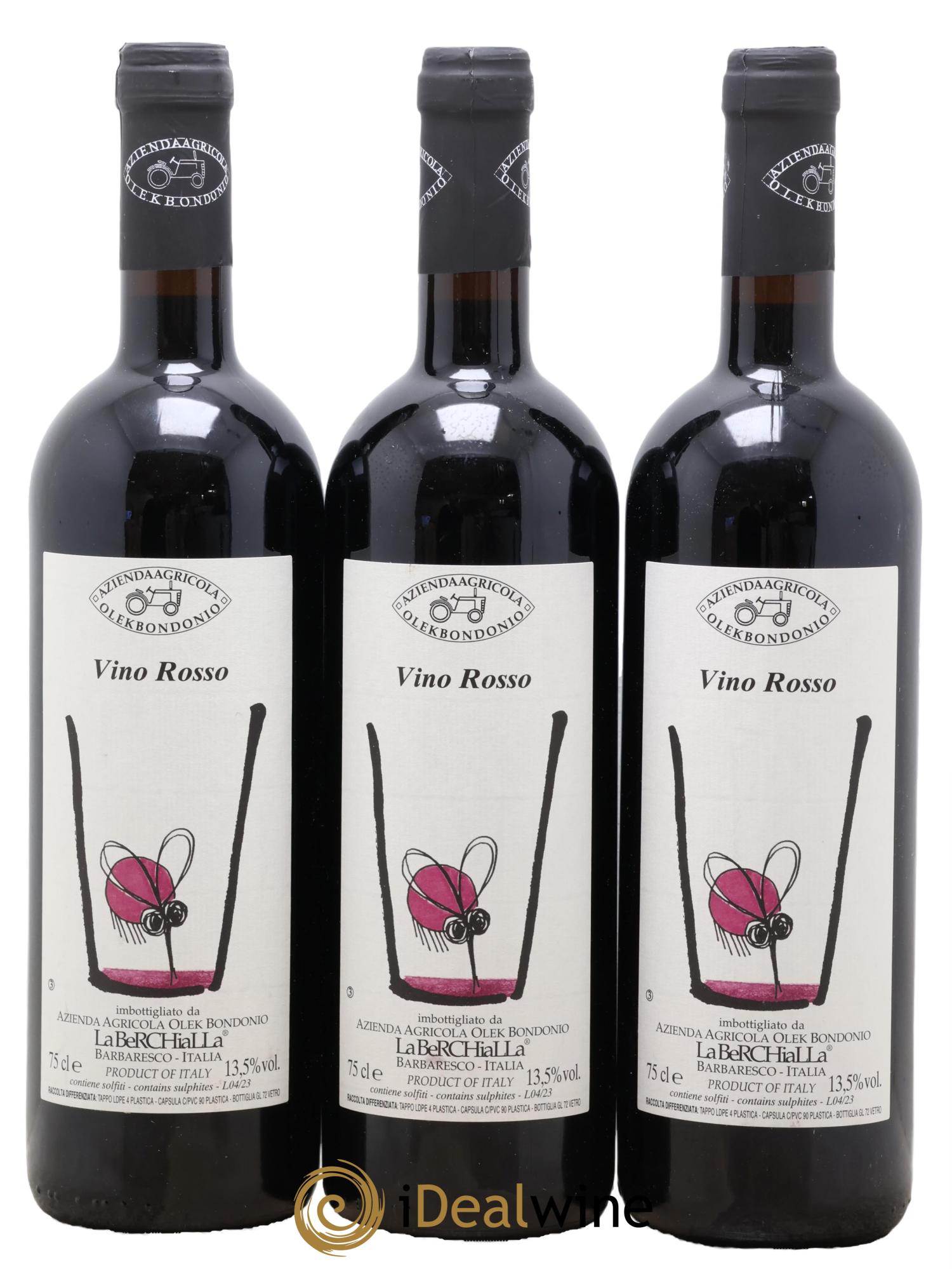 Italie La Berchialla Olek Bondonio 2023 - Posten von 3 Flaschen - 0