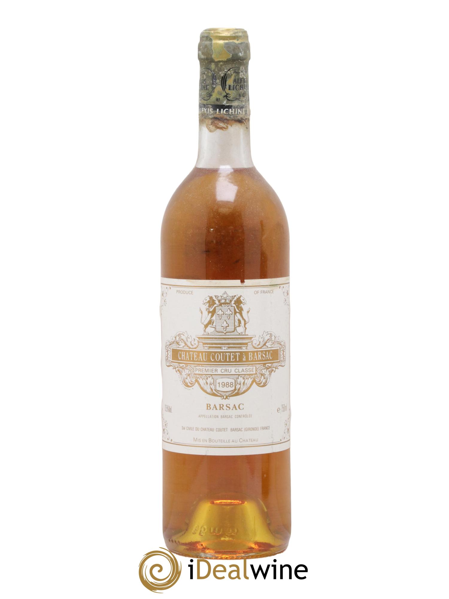 Château Coutet 1er Grand Cru Classé 1988 - Lot de 1 bouteille - 0