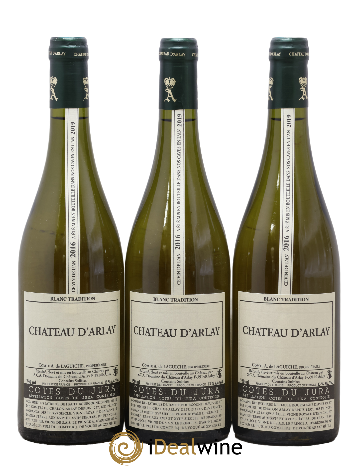 Côtes du Jura Blanc Tradition Château d'Arlay 2016 - Posten von 3 Flaschen - 0