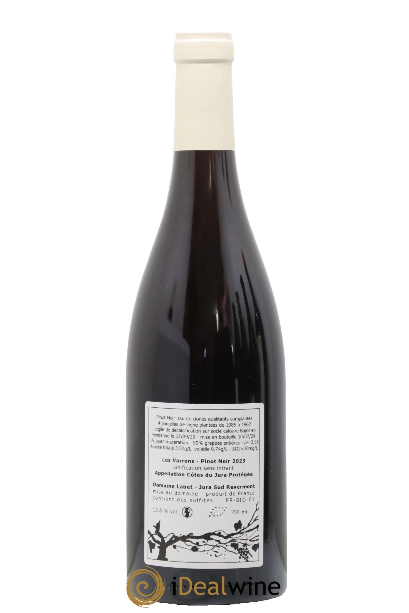 Côtes du Jura Pinot Noir Les Varrons Sélection Massale Romain - Julien  - Charline Labet 2023 - Lot of 1 bottle - 1