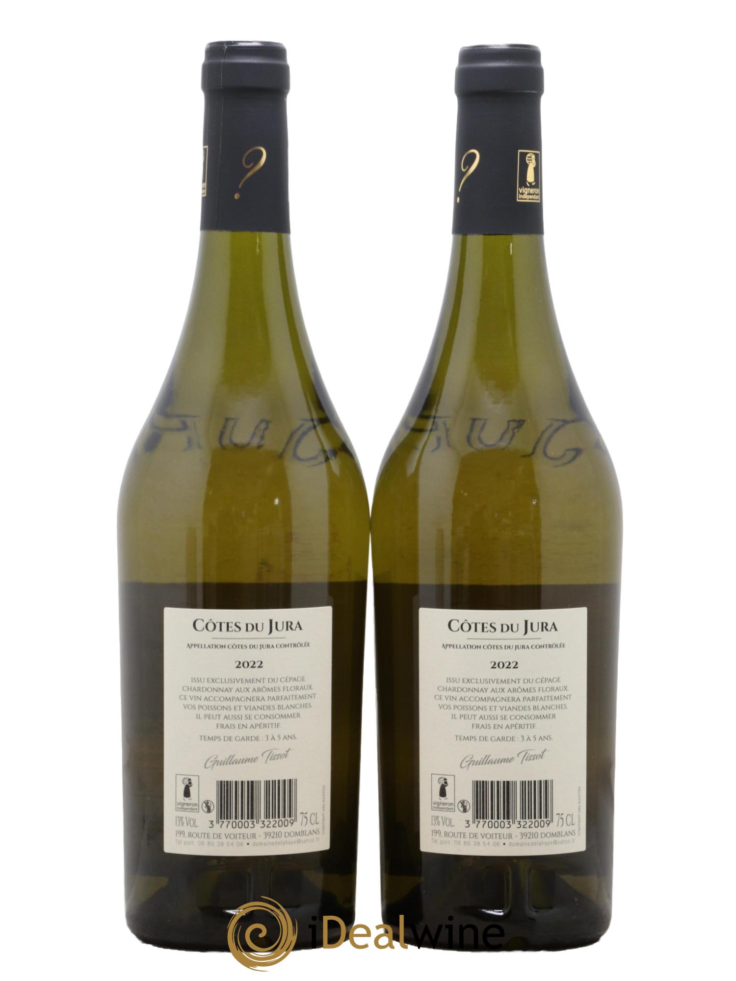 Côtes du Jura Domaine De Lahaye Guillaume Tissot 2022 - Lot de 2 bouteilles - 1