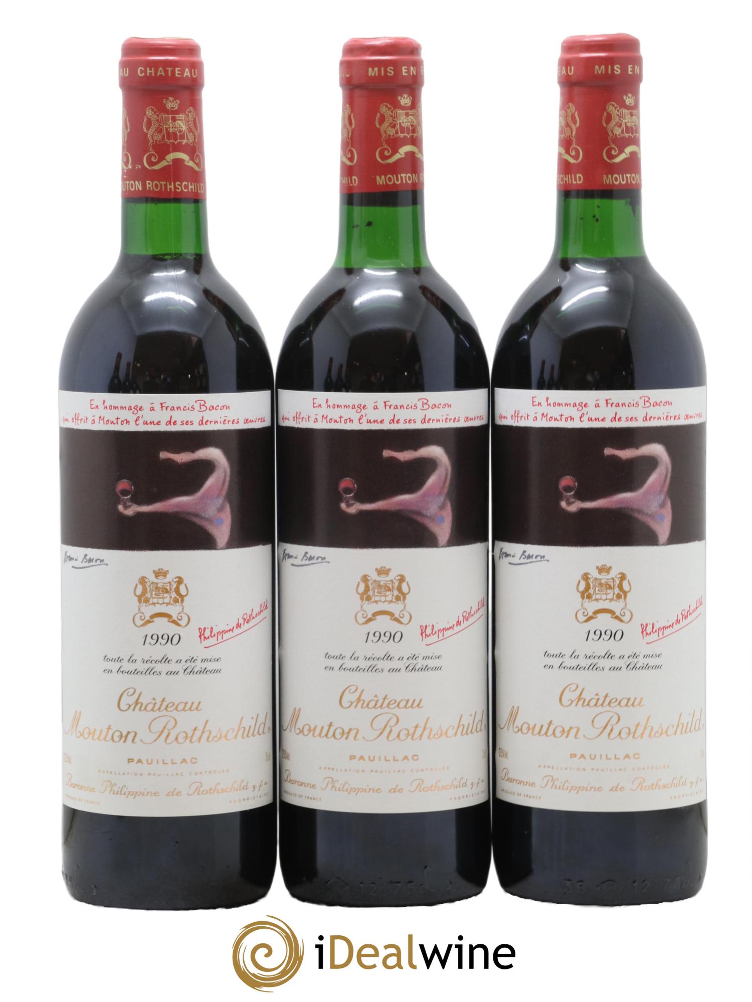 Château Mouton Rothschild 1er Grand Cru Classé 1990 - Lot de 6 bouteilles - 1