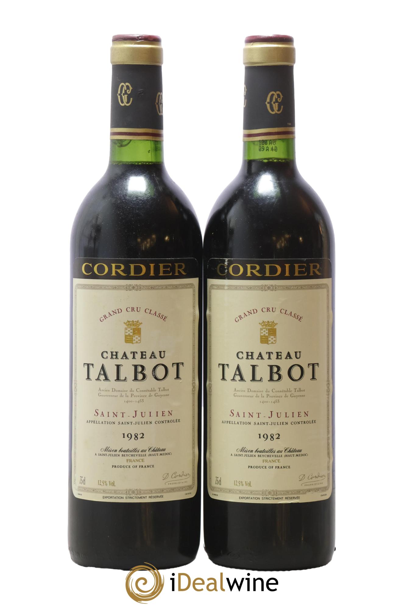 Château Talbot 4ème Grand Cru Classé 1982 - Lot de 2 bouteilles - 0