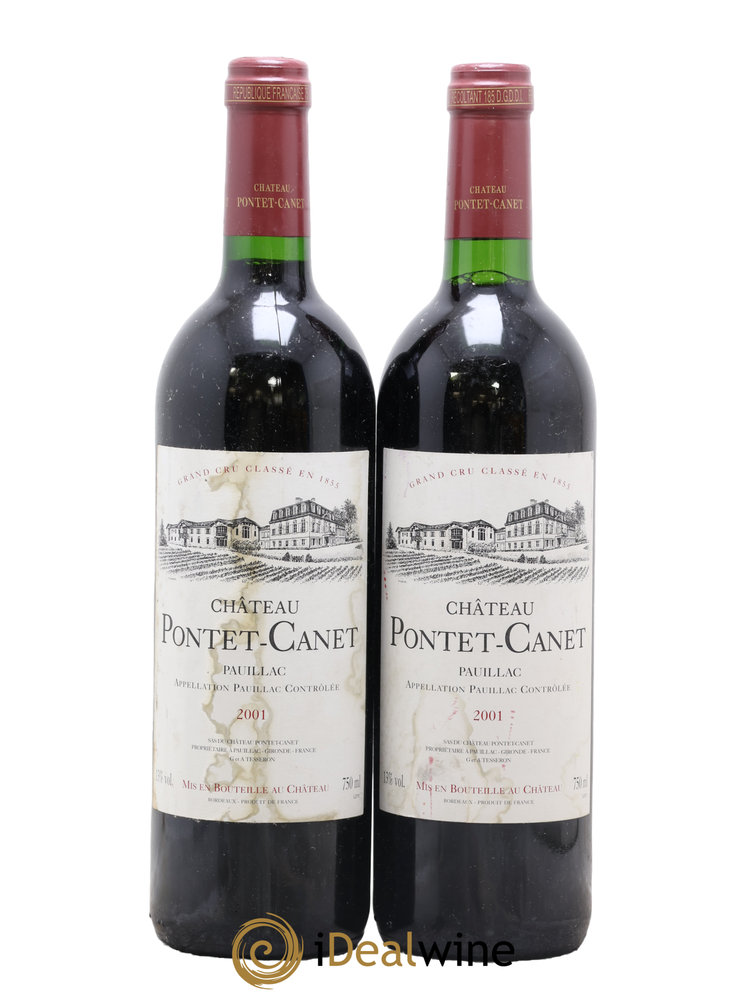 Château Pontet Canet 5ème Grand Cru Classé 2001 - Posten von 2 Flaschen - 0