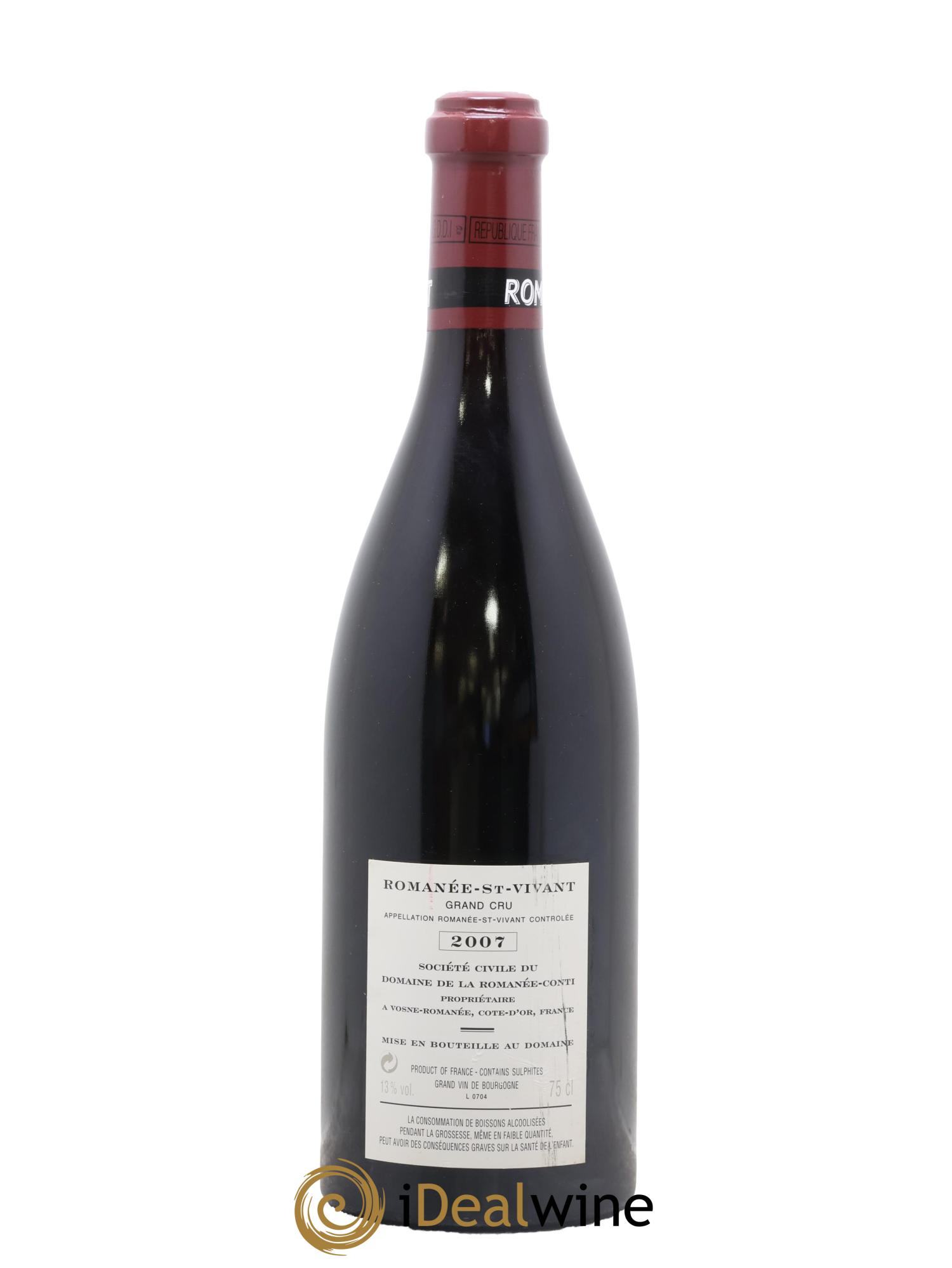 Romanée-Saint-Vivant Grand Cru Domaine de la Romanée-Conti 2007 - Lot de 1 bouteille - 1