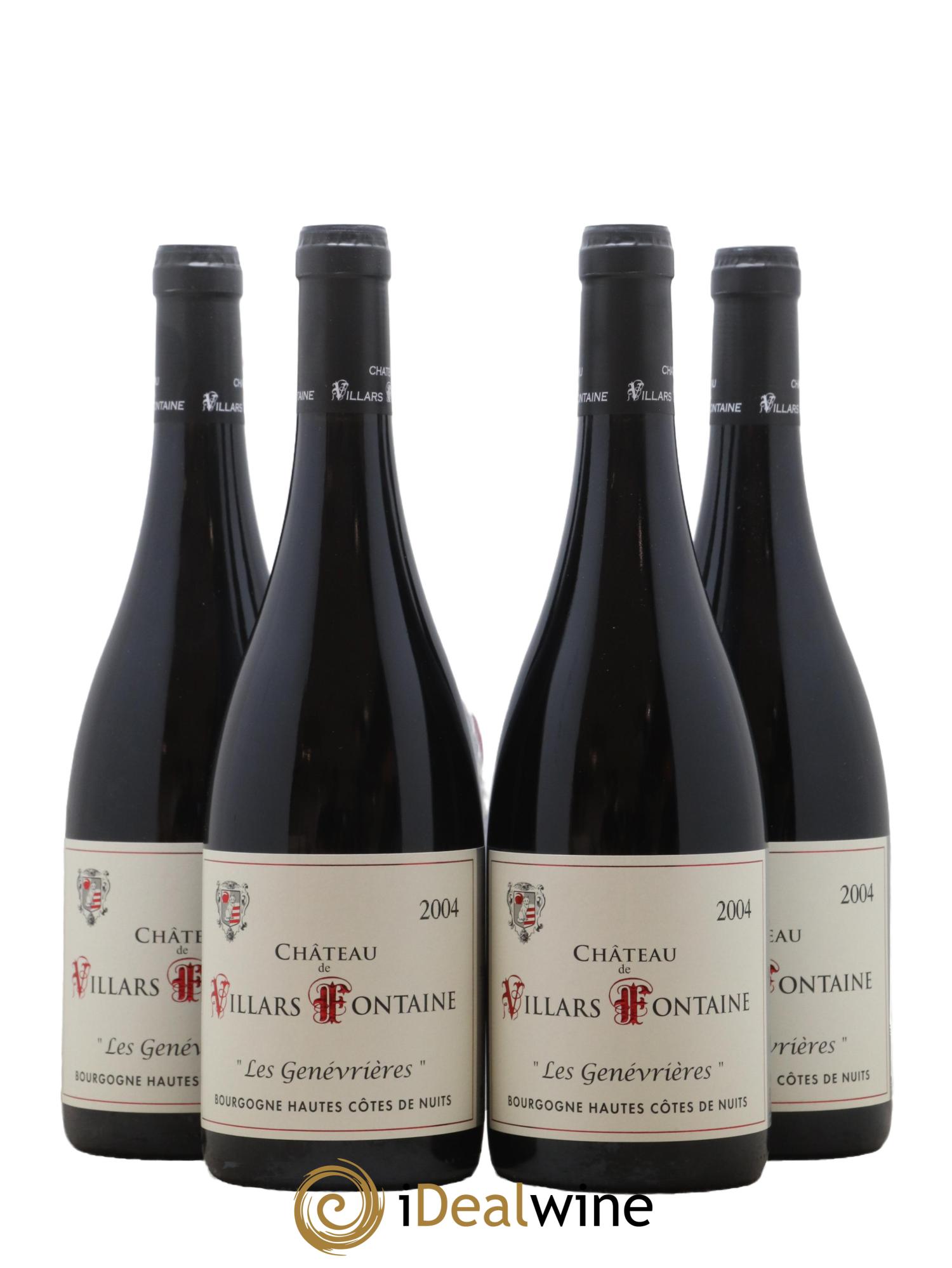 Hautes-Côtes de Nuits Les Genevrieres Domaine de Villars Fontaine 2004 - Lot de 4 bouteilles - 0