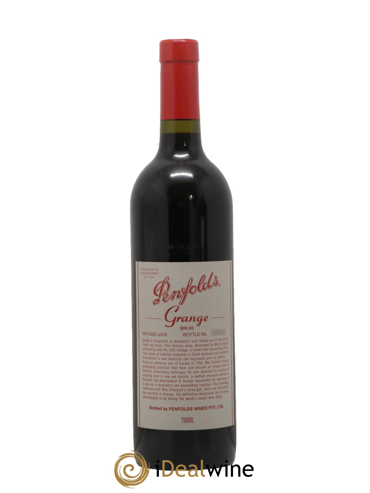South Australia Penfolds Wines Grange Bin 95 2008 - Lot de 1 bouteille - 0