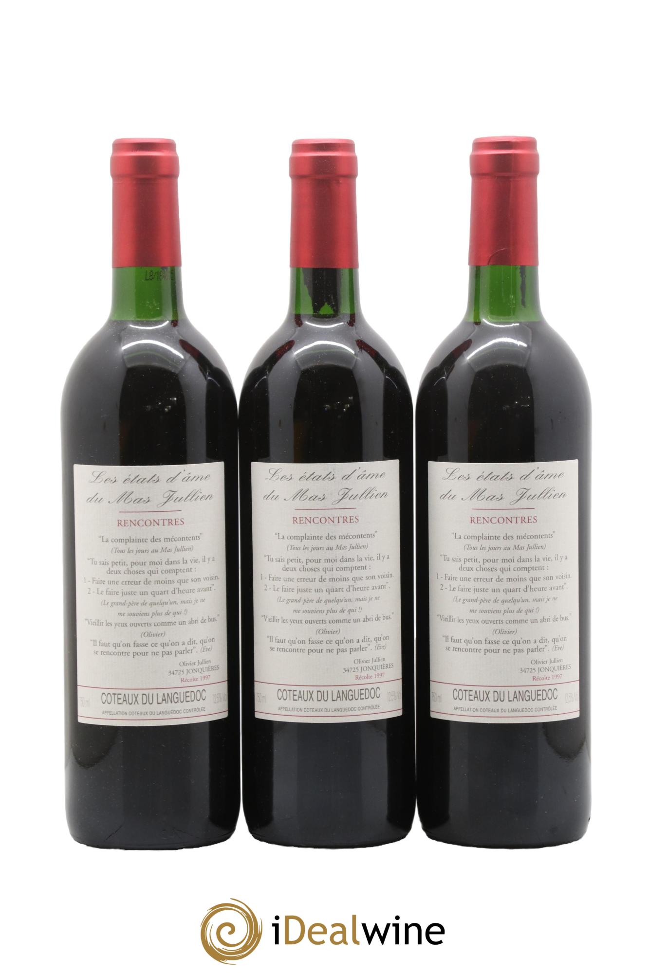 Coteaux du Languedoc - Terrasses du Larzac Mas Jullien Les Etats d'Ame du Mas Jullien Olivier Jullien 1997 - Lotto di 3 bottiglie - 0