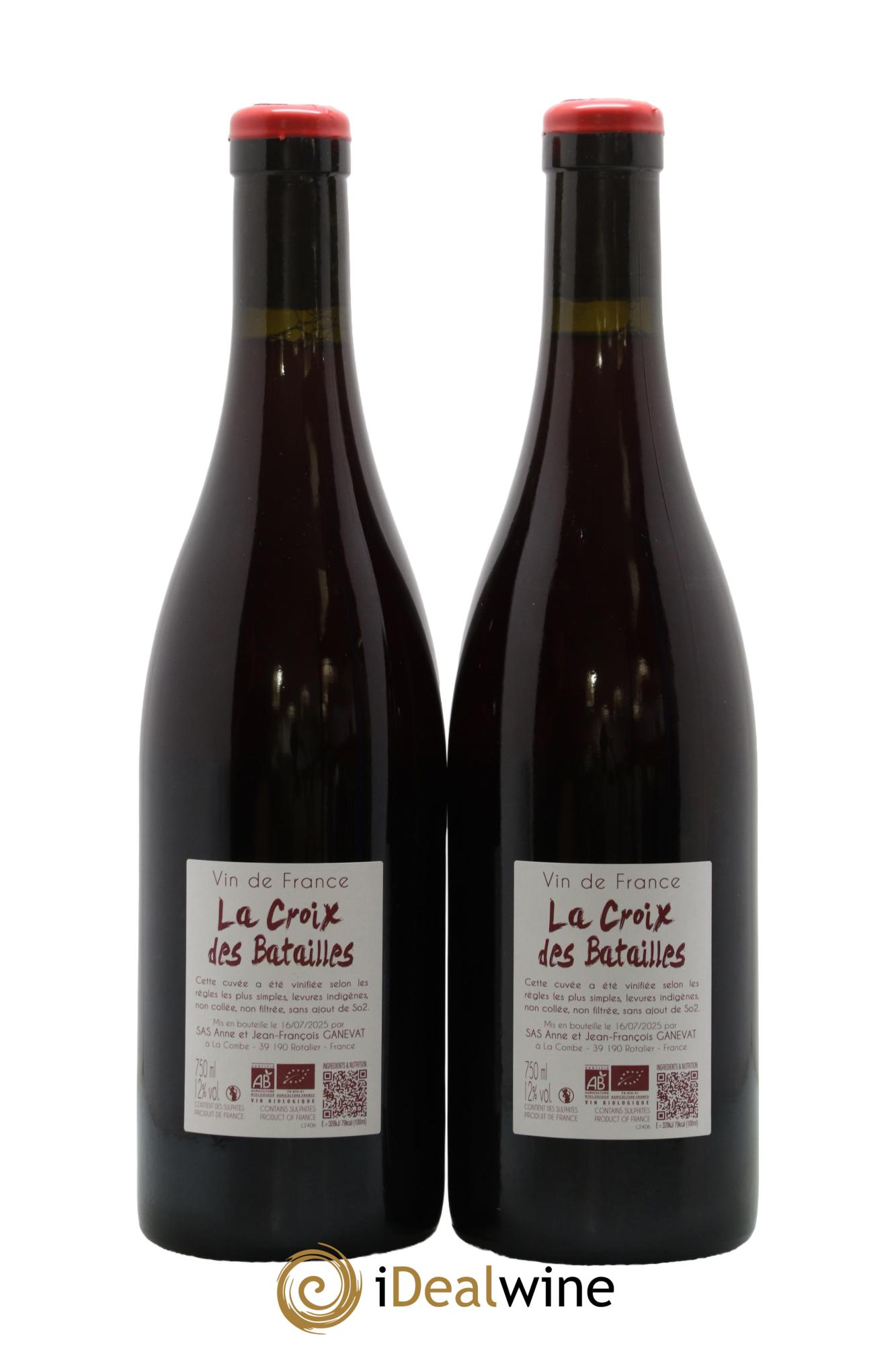 Vin de France La Croix des Batailles Anne et Jean François Ganevat - Lot de 2 bouteilles - 1