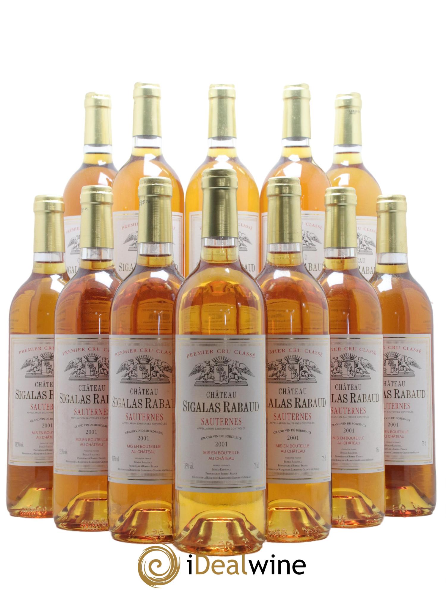 Château Sigalas Rabaud 1er Grand Cru Classé 2001 - Lotto di 12 bottiglie - 0